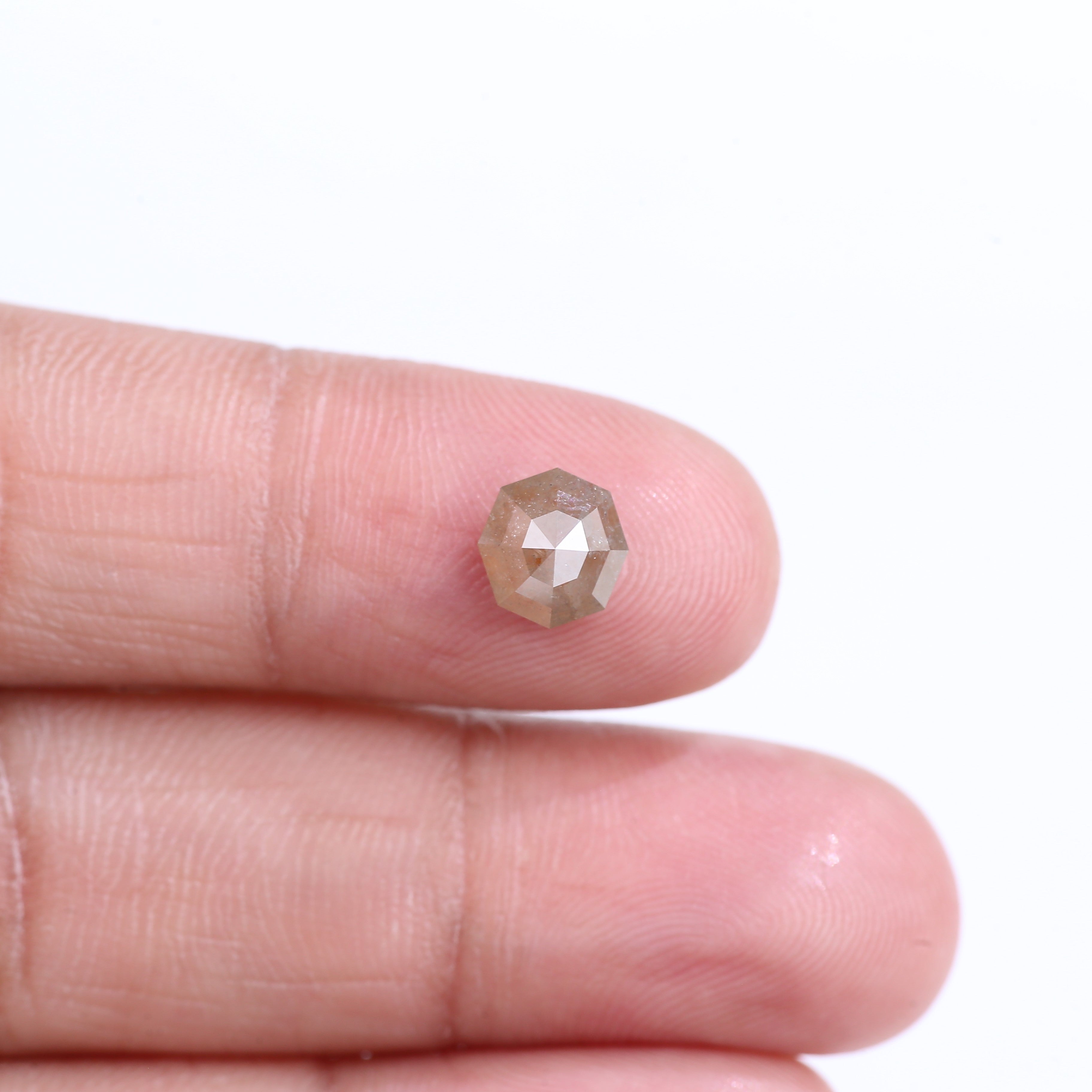 1.47 Carat Natural Octagon Cut Salt And Pepper Diamond 7.15 MM