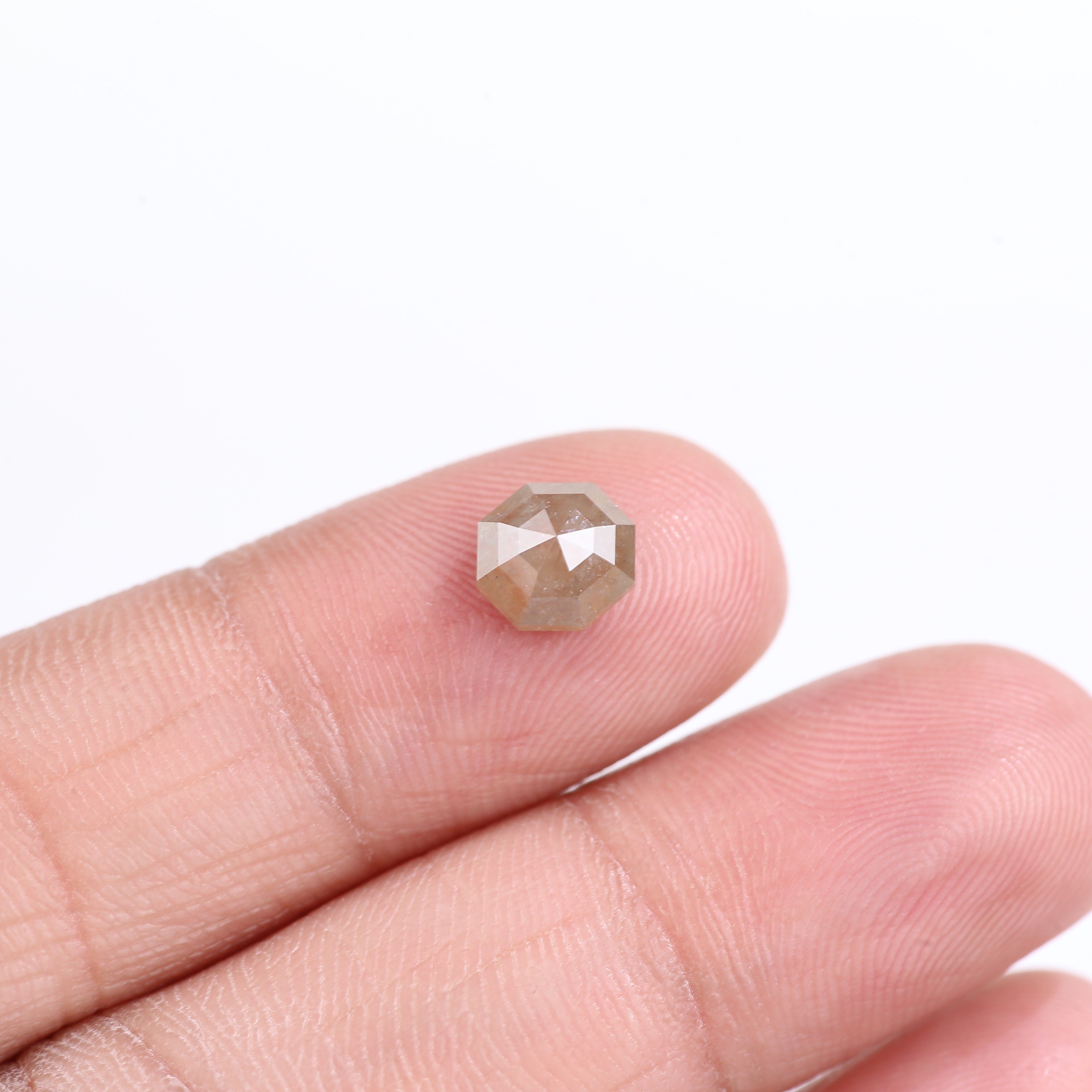 1.47 Carat Natural Octagon Cut Salt And Pepper Diamond 7.15 MM