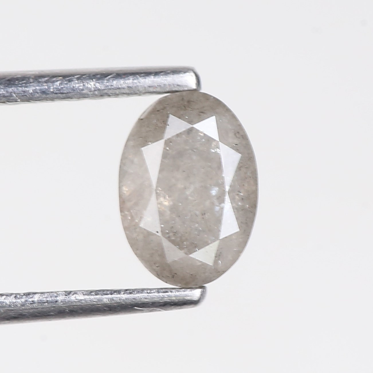 0.77 Carat Natural Oval Cut Grey Salt and Pepper Diamond 6.47 MM