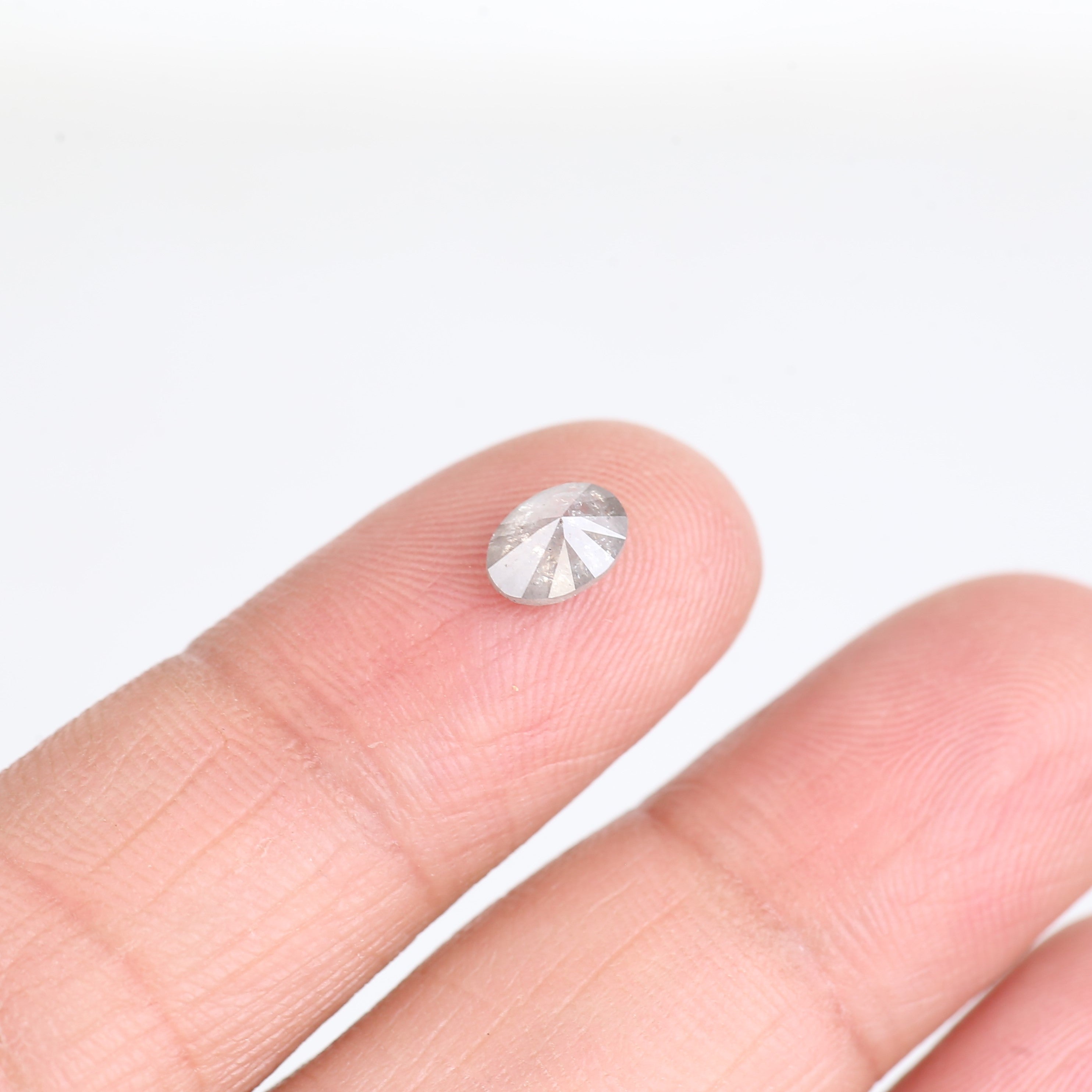 0.77 Carat Natural Oval Cut Grey Salt and Pepper Diamond 6.47 MM
