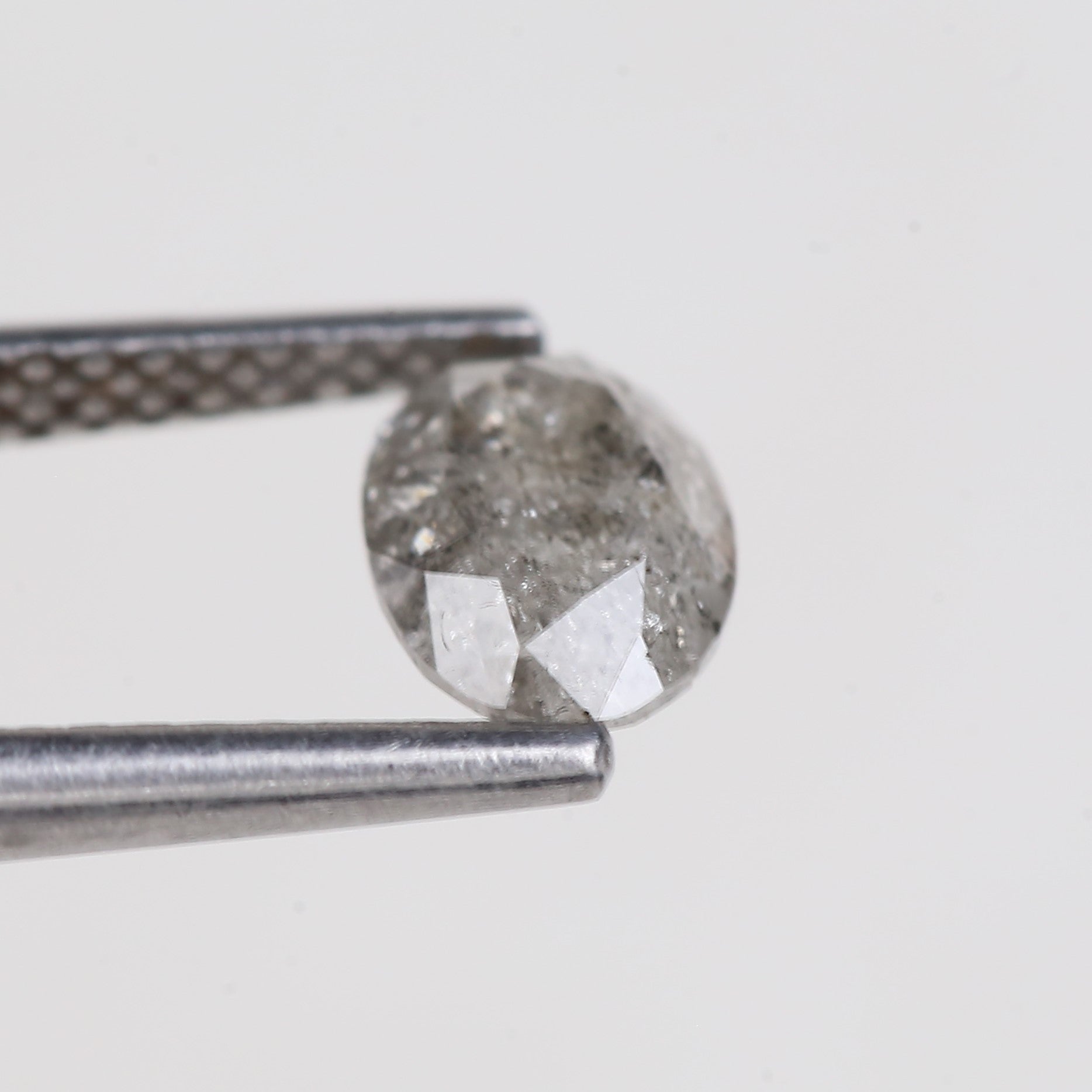 0.87 Carat Natural Grey Oval Cut Brilliant Salt and Pepper Diamond 7.06 MM