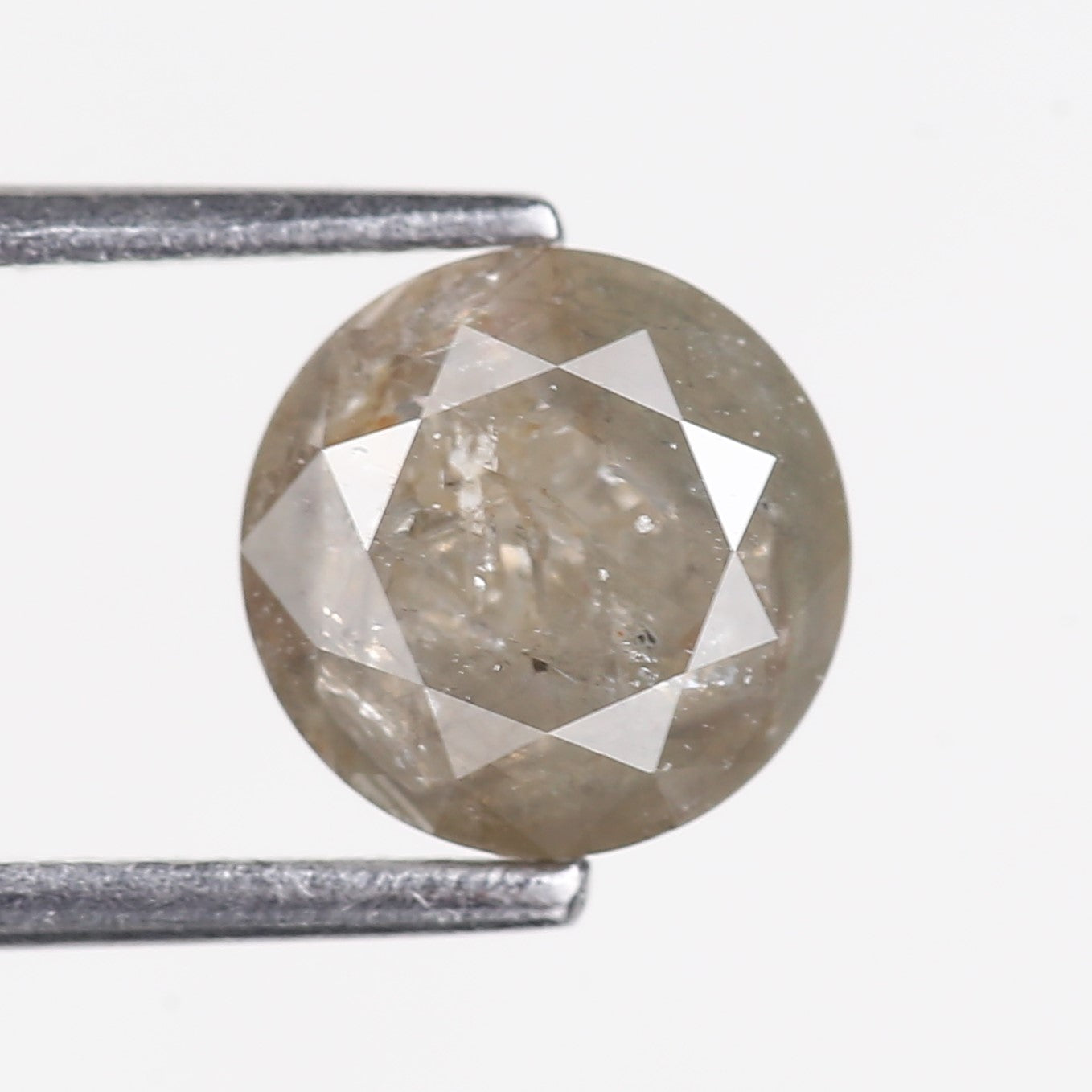 1.88 Carat Natural Grey Round Cut Salt and Pepper Diamond 7.5 MM