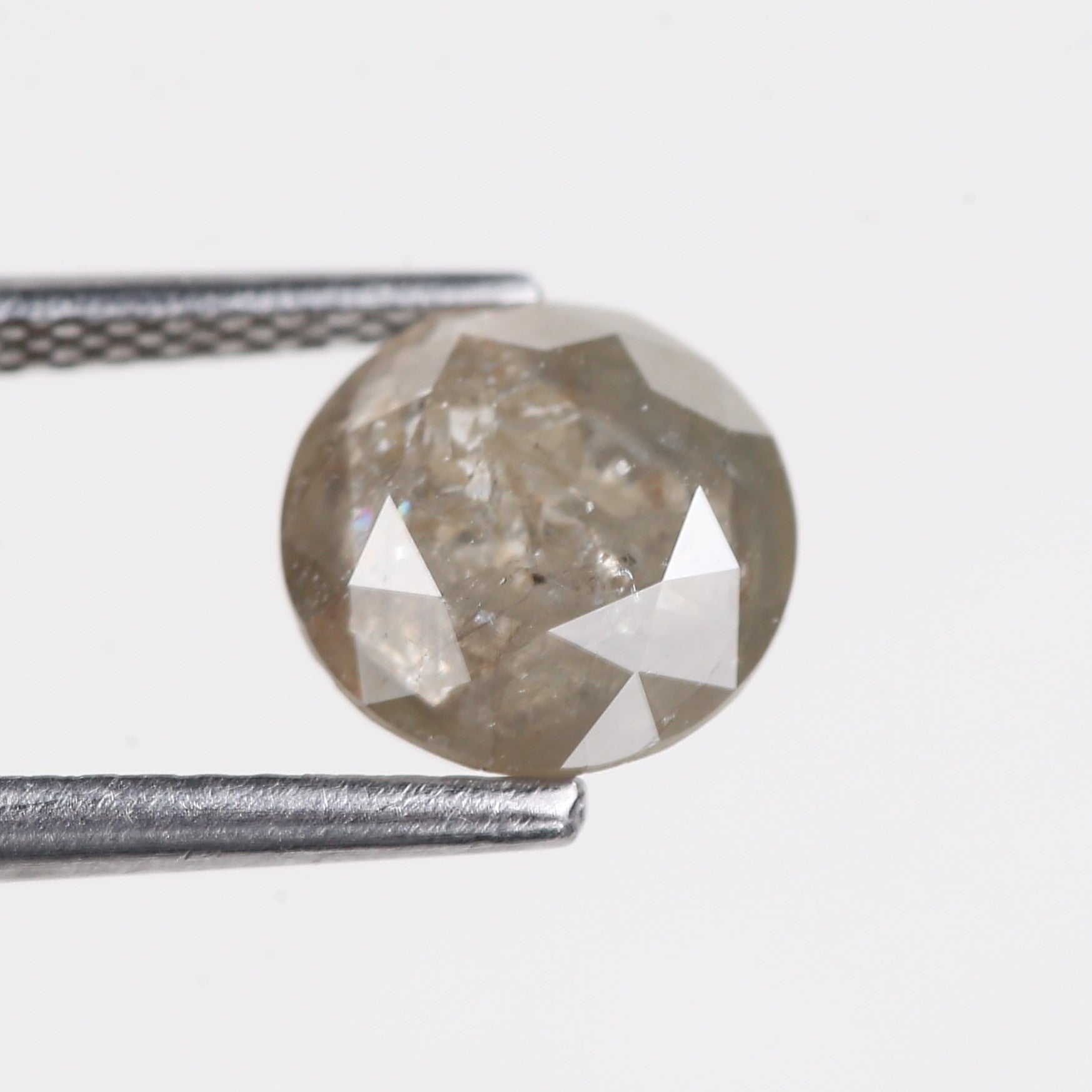 1.88 Carat Natural Grey Round Cut Salt and Pepper Diamond 7.5 MM