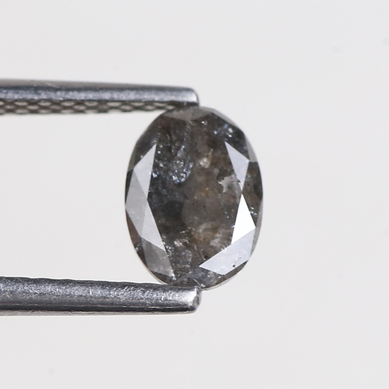 0.67 Carat Natural Grey Oval Salt and Pepper Diamond 6.59 MM