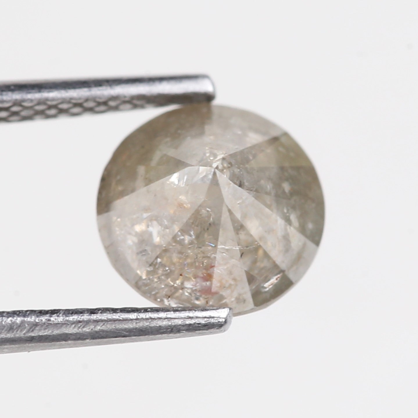 1.88 Carat Natural Grey Round Cut Salt and Pepper Diamond 7.5 MM