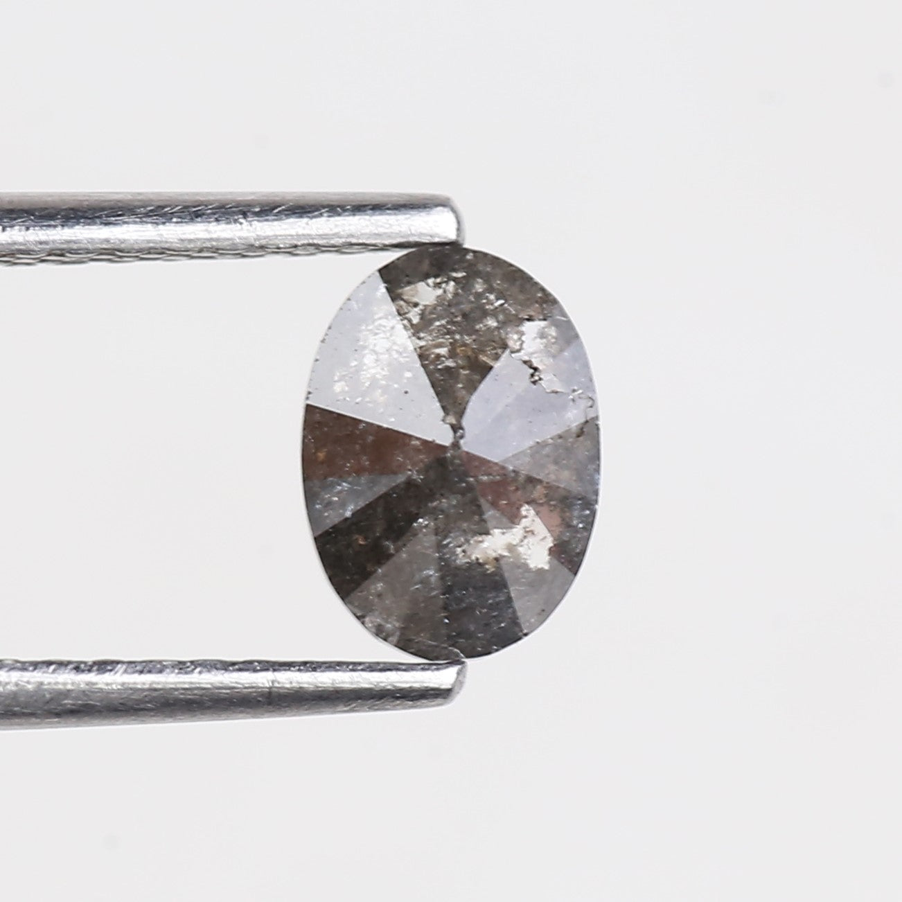0.67 Carat Natural Grey Oval Salt and Pepper Diamond 6.59 MM
