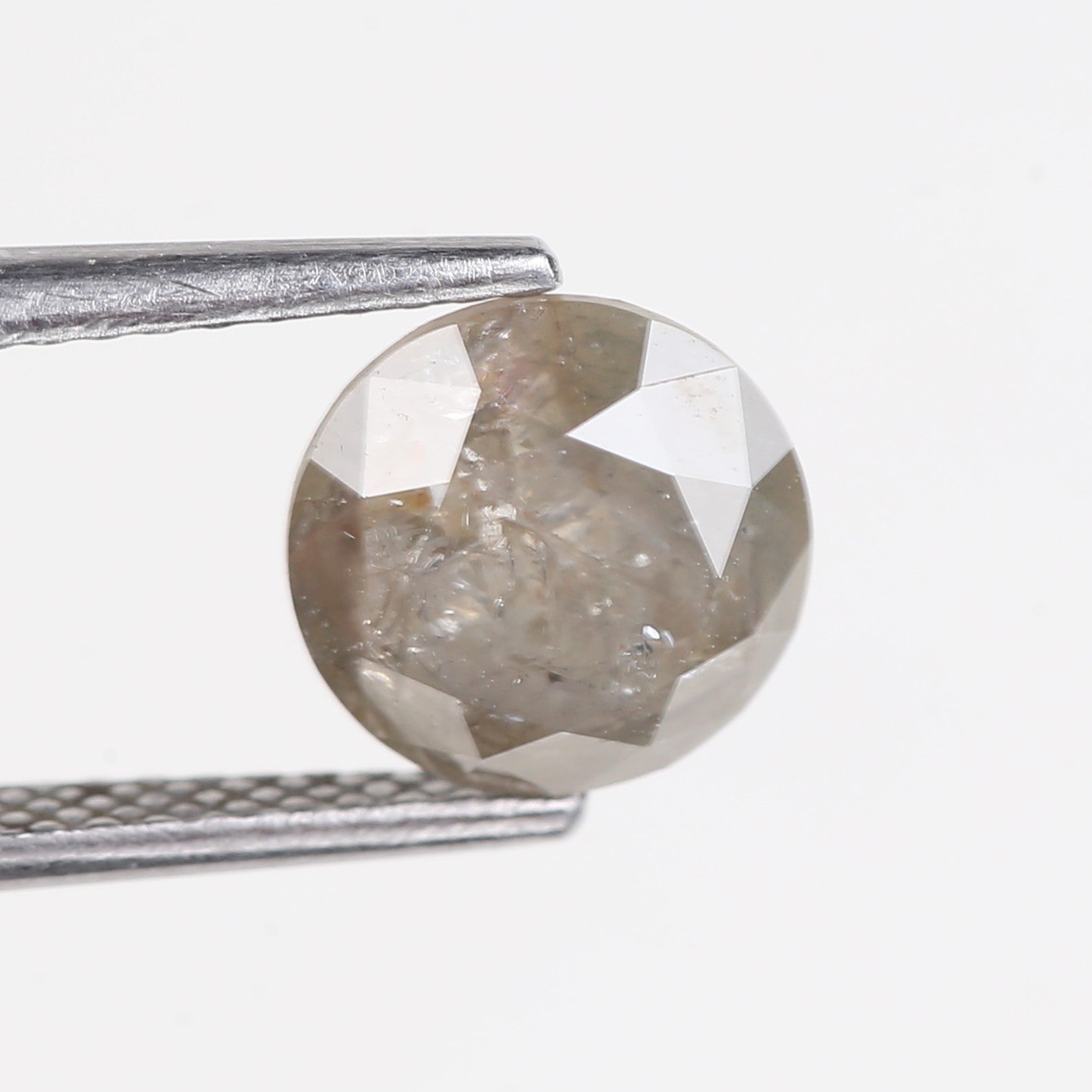 1.88 Carat Natural Grey Round Cut Salt and Pepper Diamond 7.5 MM