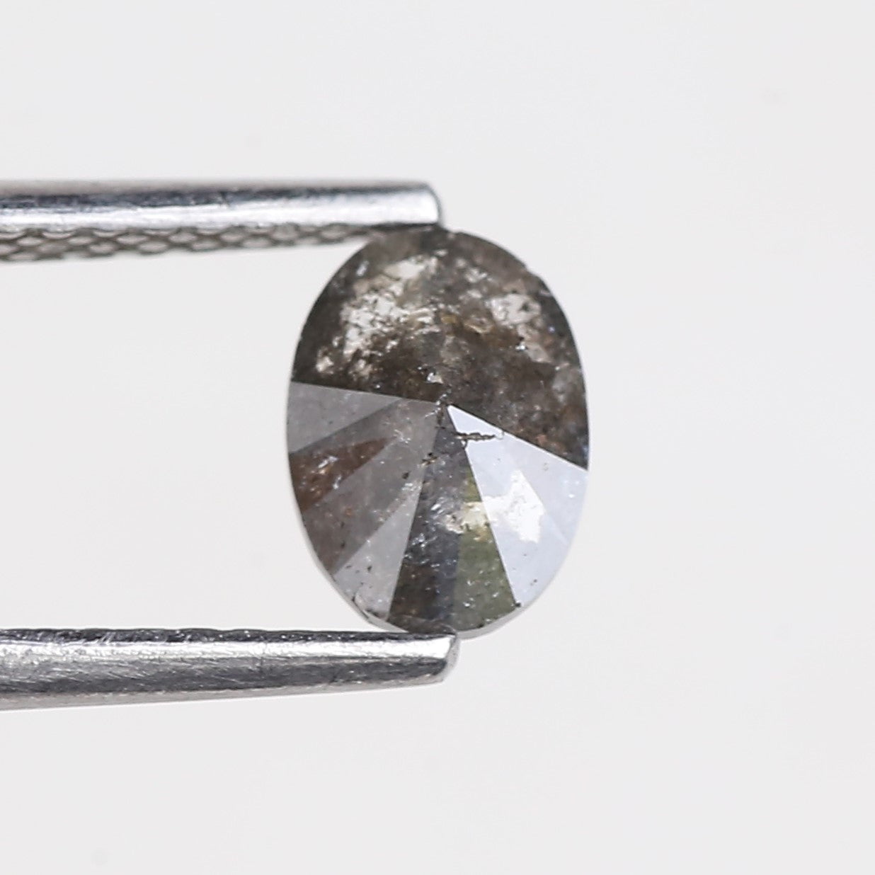 0.67 Carat Natural Grey Oval Salt and Pepper Diamond 6.59 MM