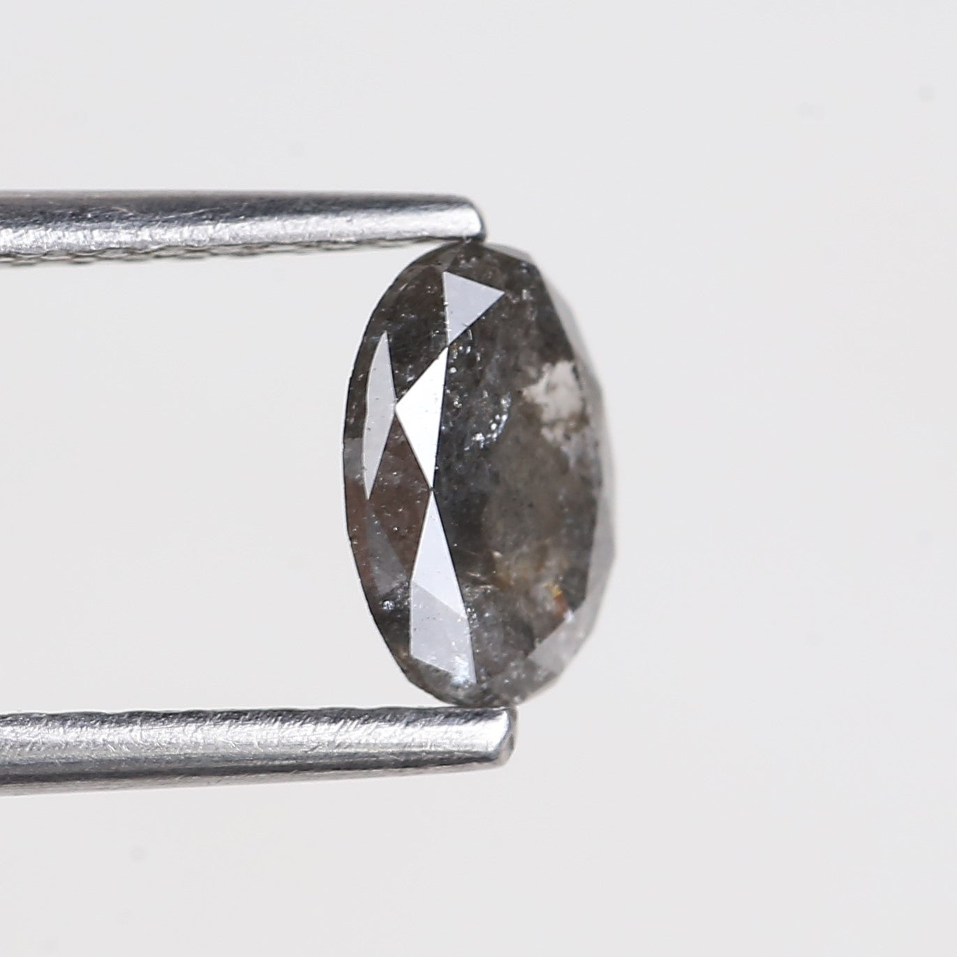 0.67 Carat Natural Grey Oval Salt and Pepper Diamond 6.59 MM