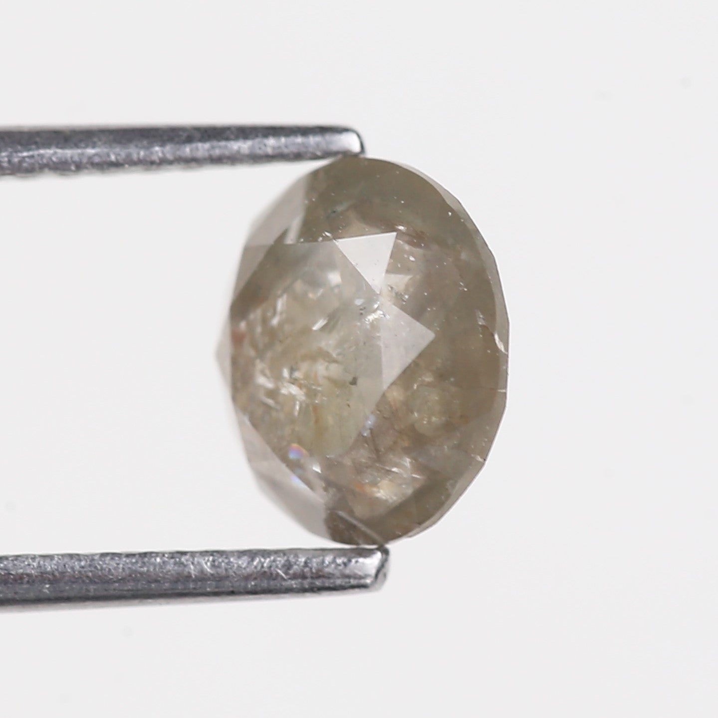 1.88 Carat Natural Grey Round Cut Salt and Pepper Diamond 7.5 MM