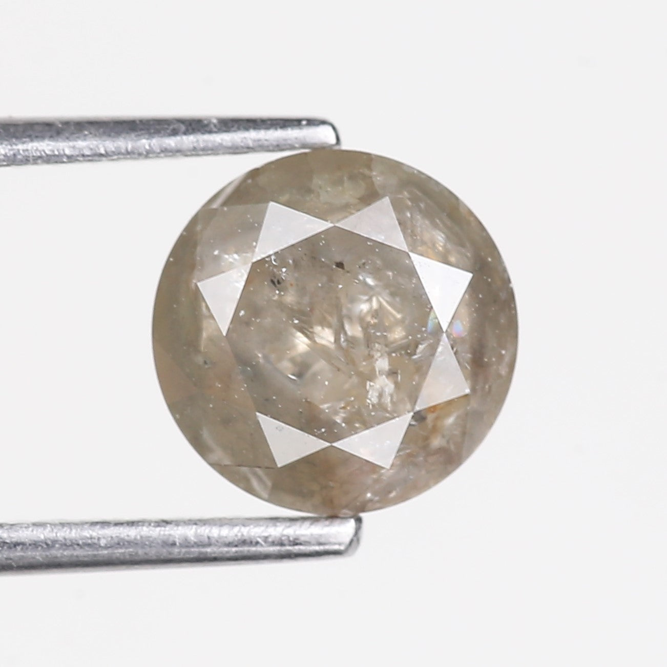 1.88 Carat Natural Grey Round Cut Salt and Pepper Diamond 7.5 MM