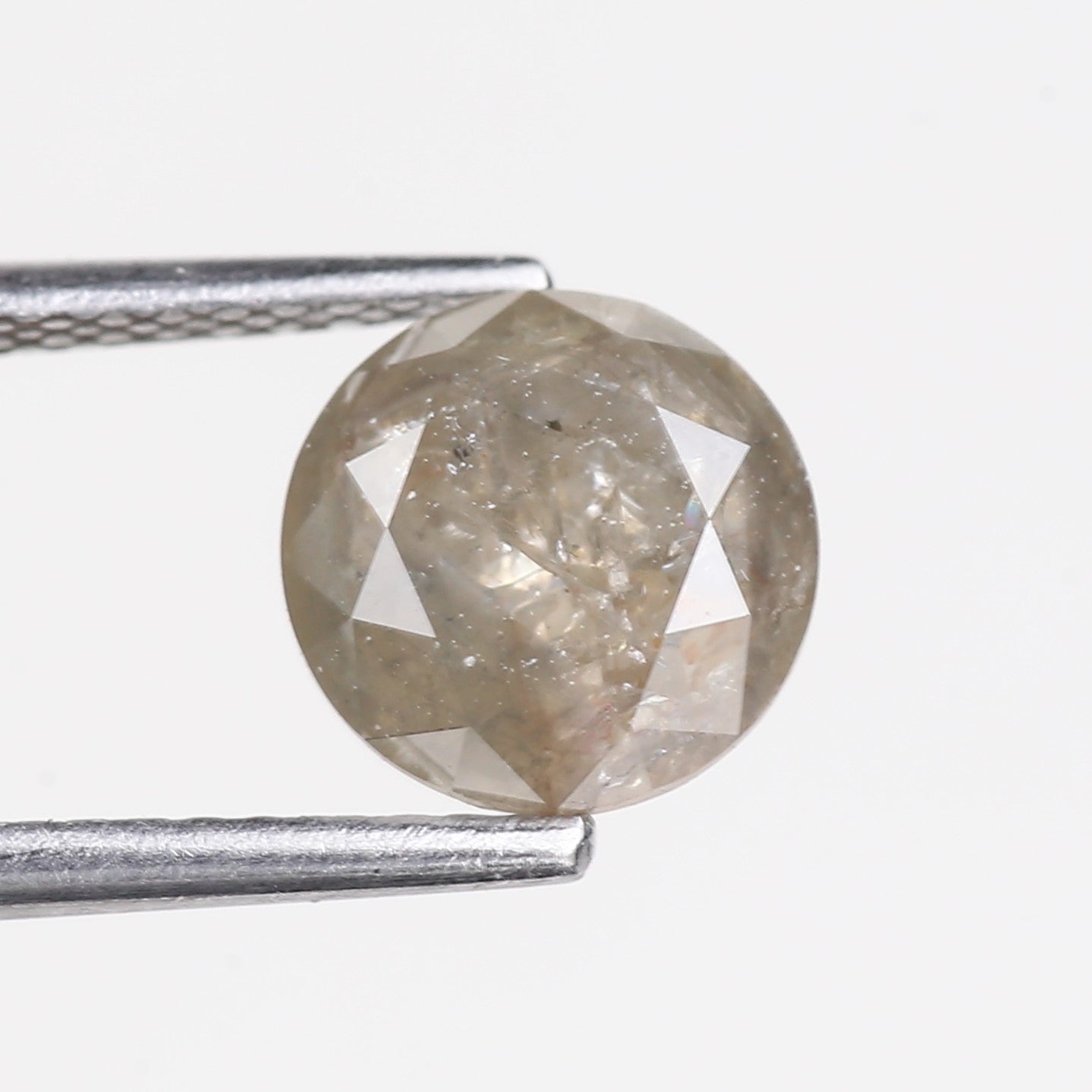 1.88 Carat Natural Grey Round Cut Salt and Pepper Diamond 7.5 MM