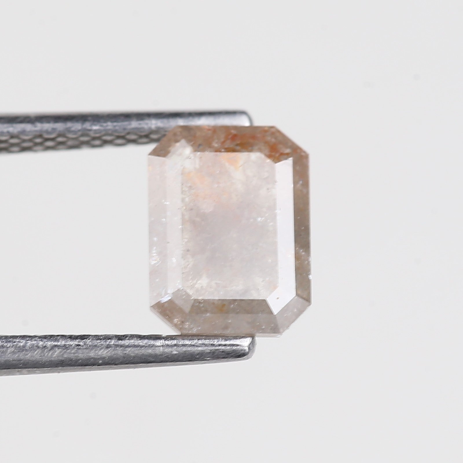 1 Carat Emerald Salt and Pepper Diamond Natural Orange Gray 7.4 MM