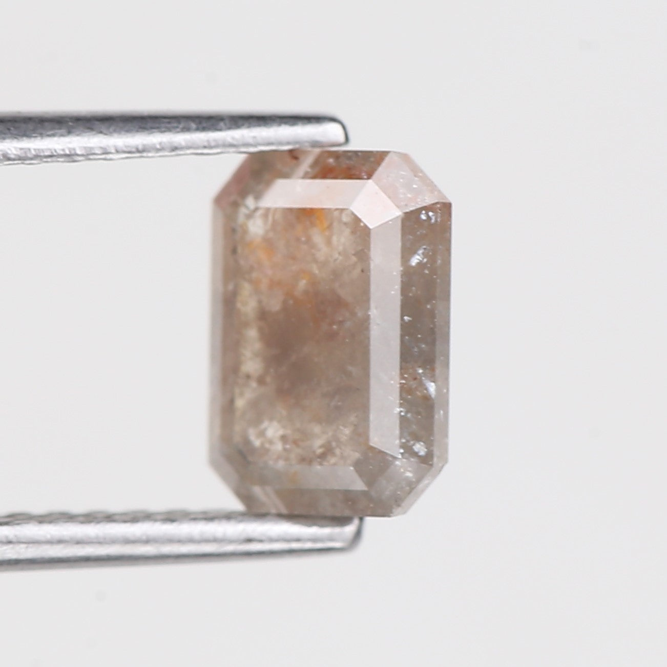 1 Carat Emerald Salt and Pepper Diamond Natural Orange Gray 7.4 MM
