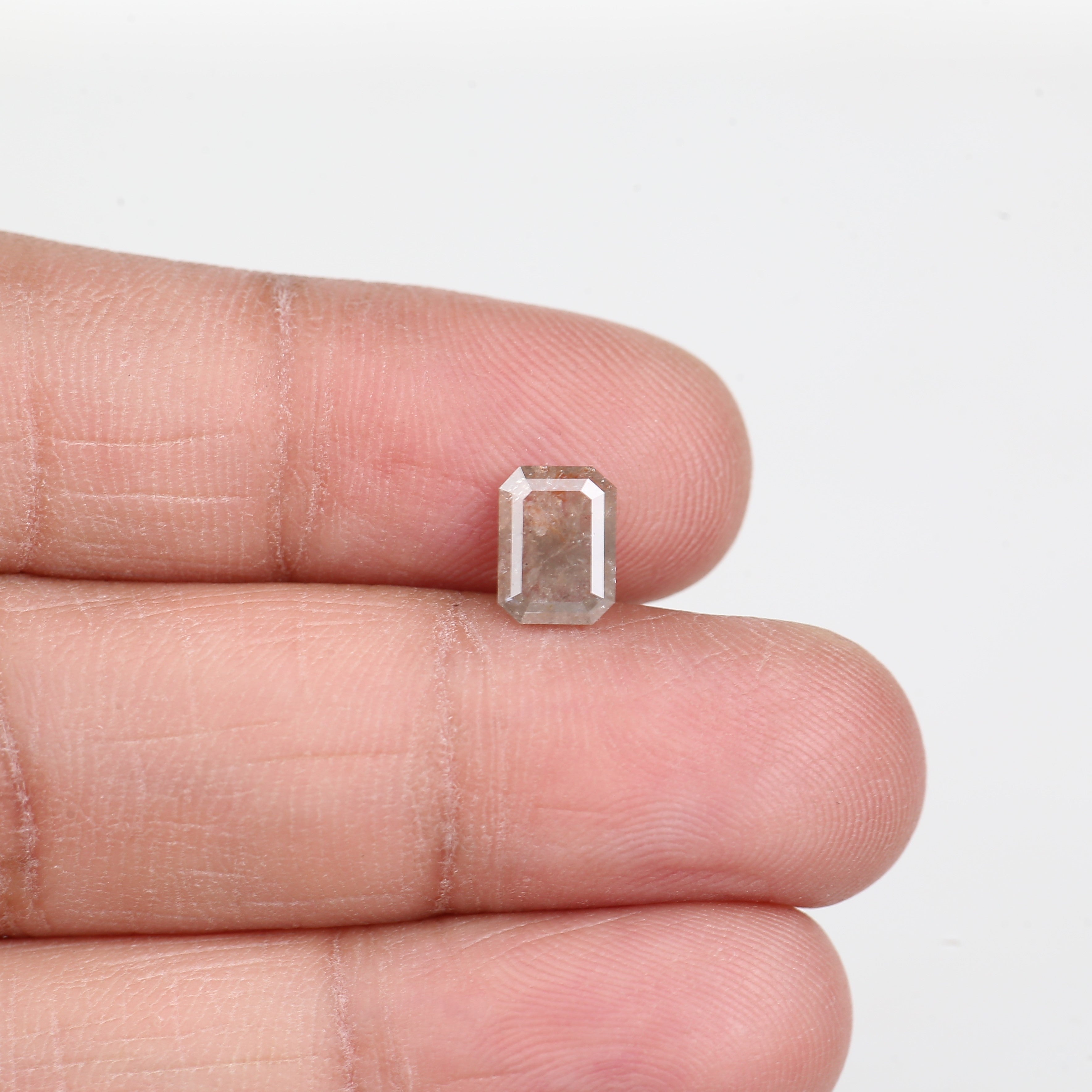 1 Carat Emerald Salt and Pepper Diamond Natural Orange Gray 7.4 MM