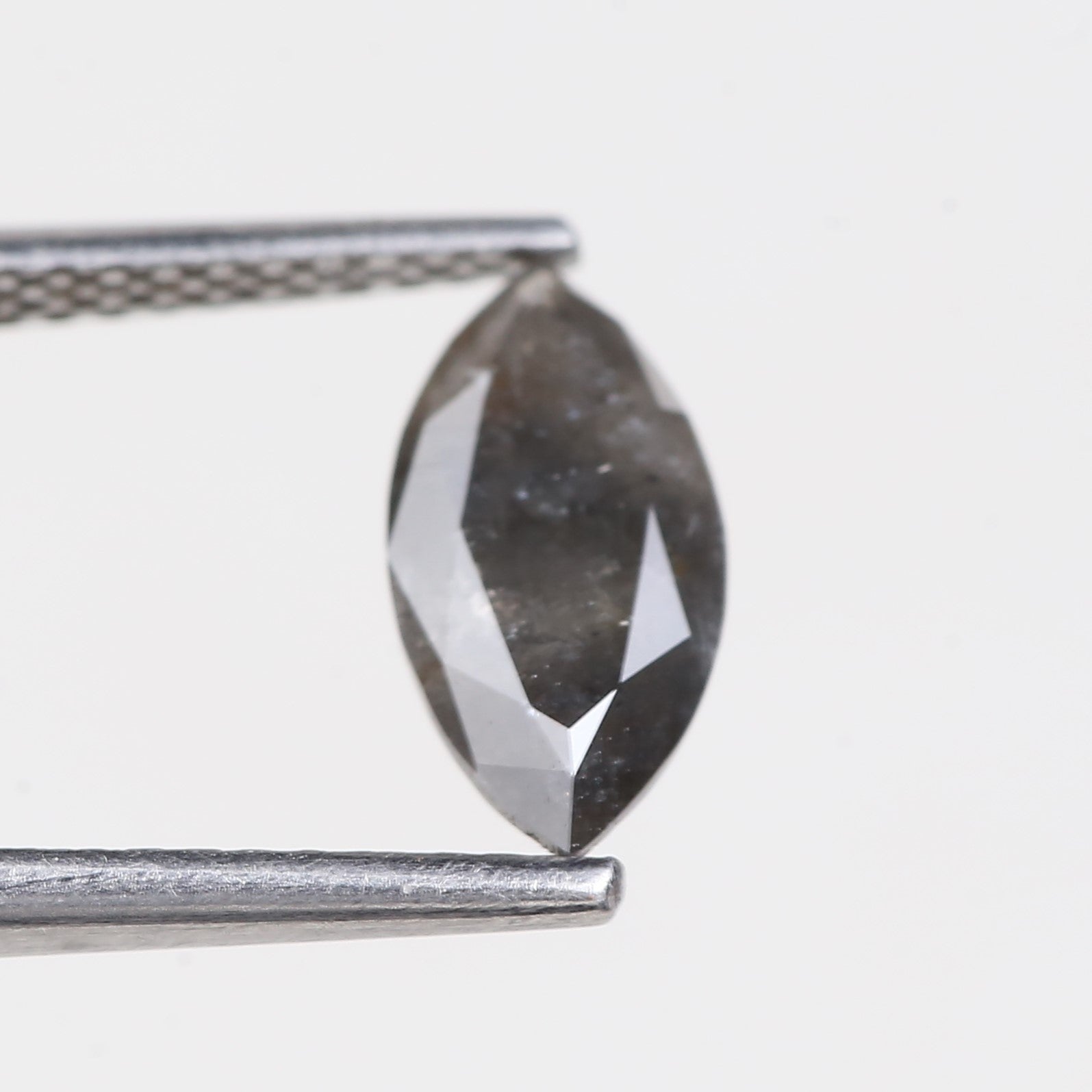 0.89 Carat Natural Marquise Cut Grey Salt and Pepper Diamond 9.99 MM