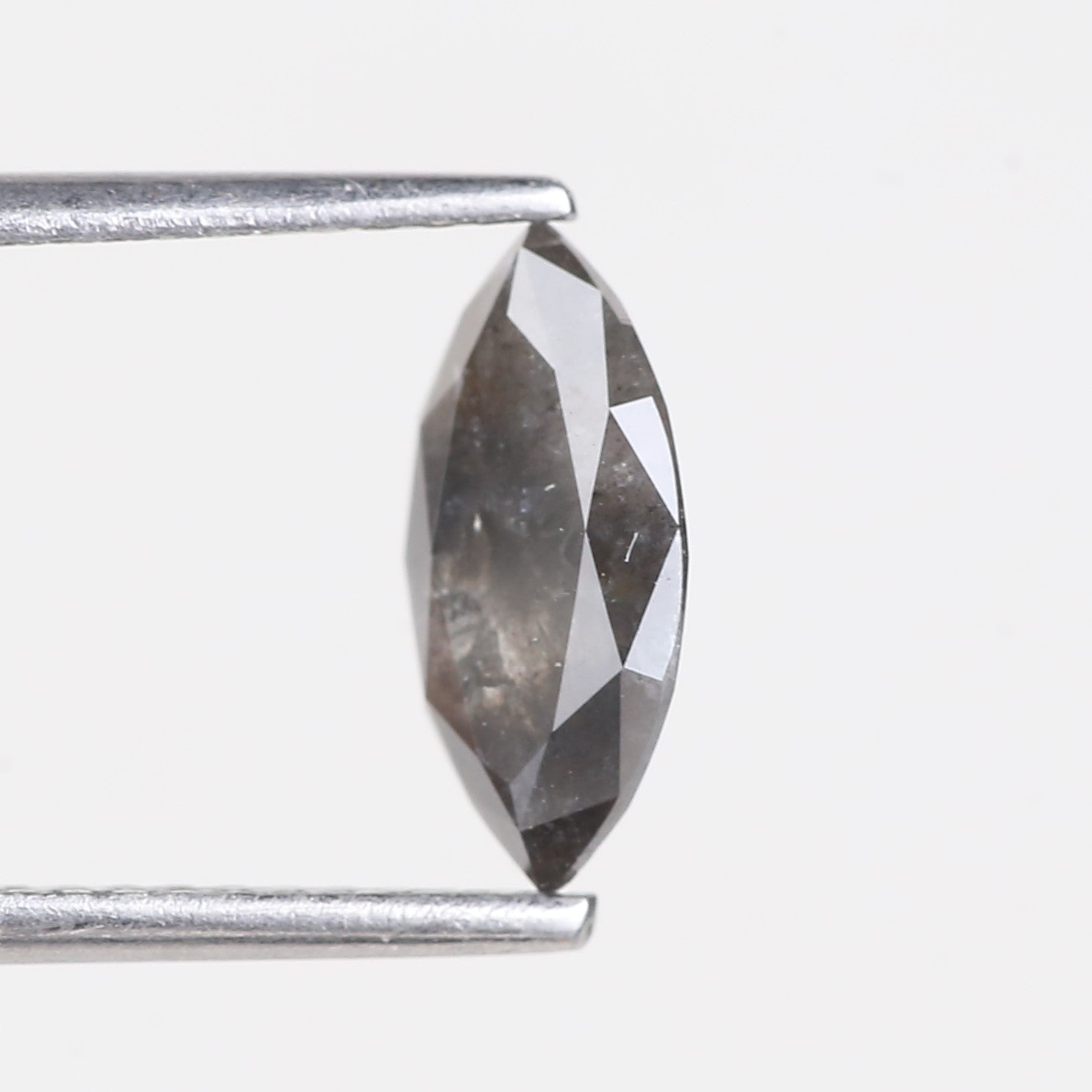 0.89 Carat Natural Marquise Cut Grey Salt and Pepper Diamond 9.99 MM