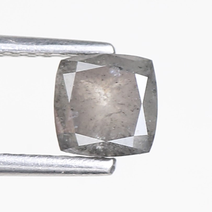0.95 Carat Double Cut Cushion Salt and Pepper Diamond 5.20 MM