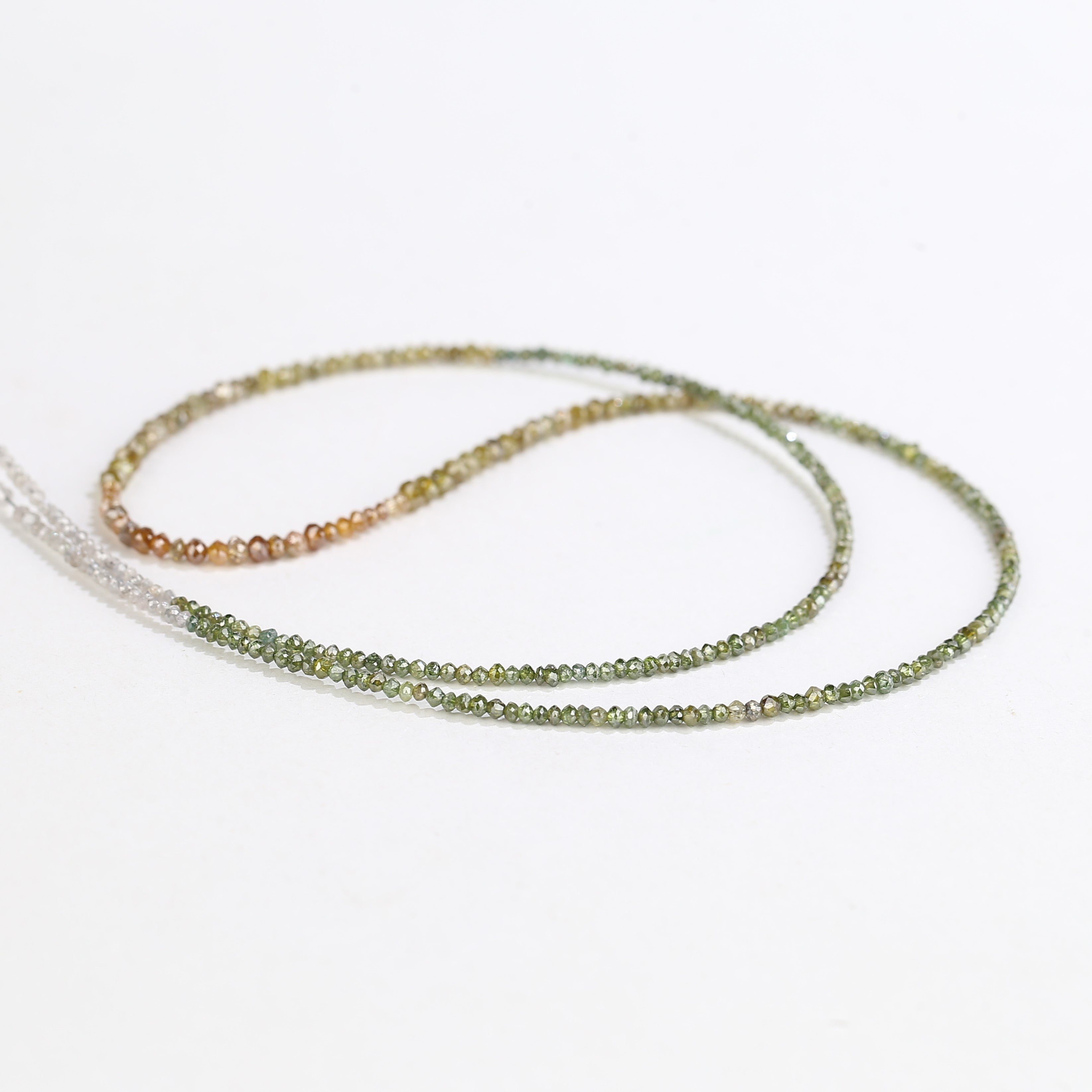 15 Carat Natural Yellowish White Green Multi Color Diamond Beads 1.30 - 2 MM