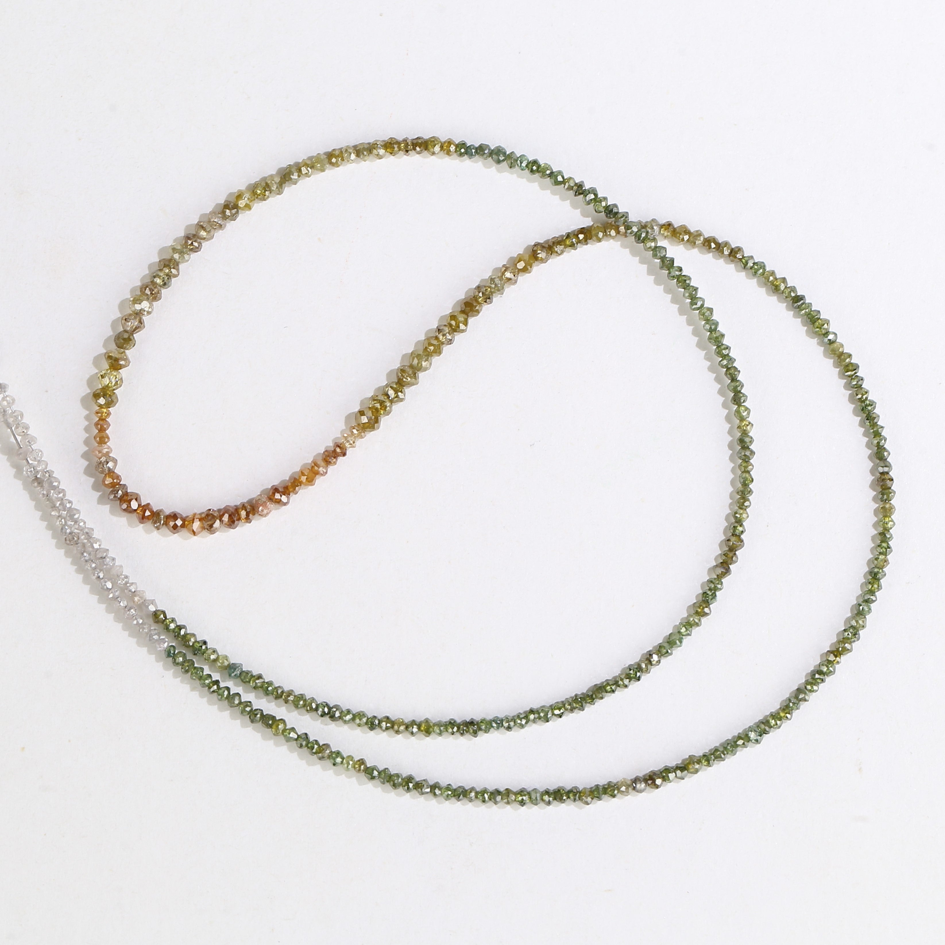 15 Carat Natural Yellowish White Green Multi Color Diamond Beads 1.30 - 2 MM