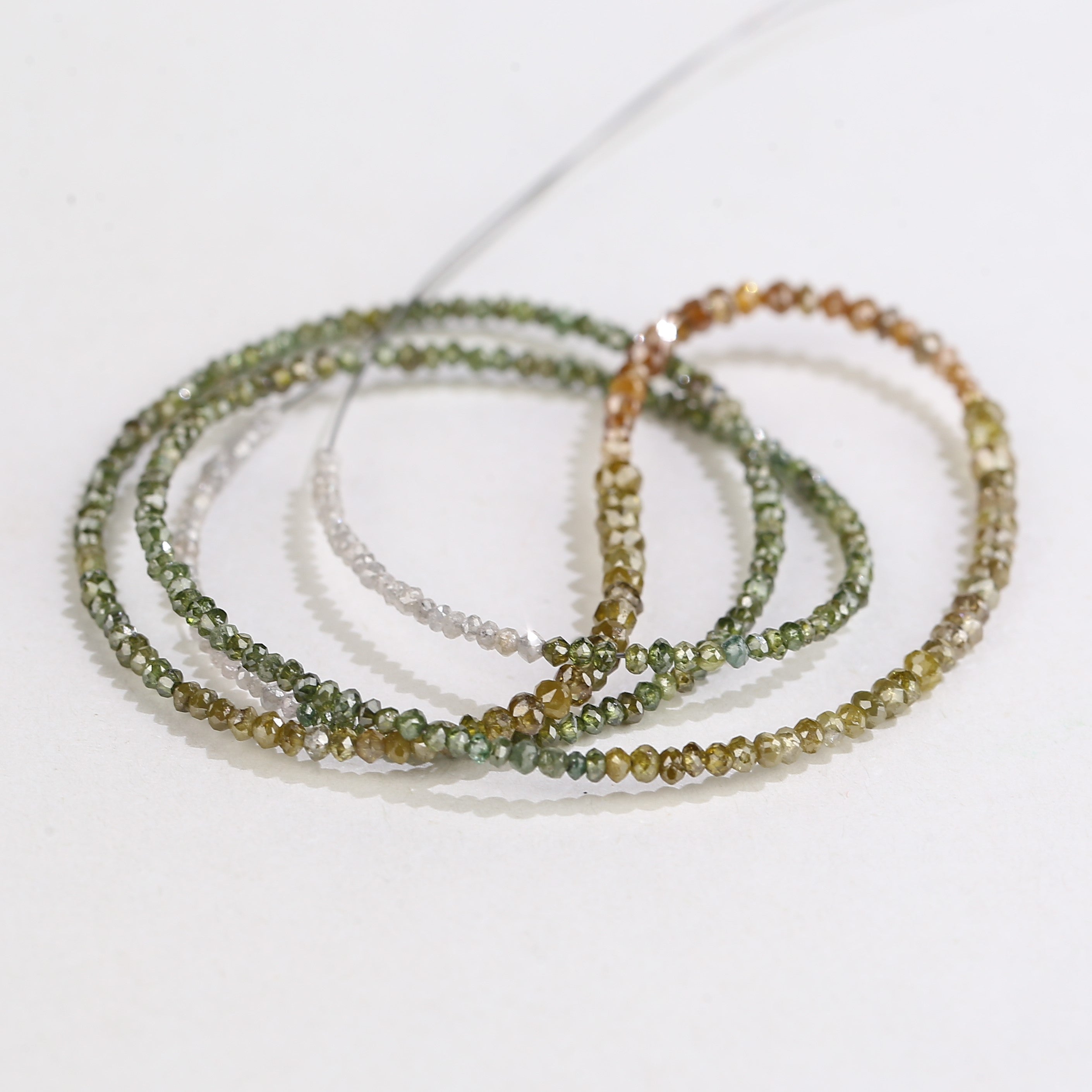 15 Carat Natural Yellowish White Green Multi Color Diamond Beads 1.30 - 2 MM