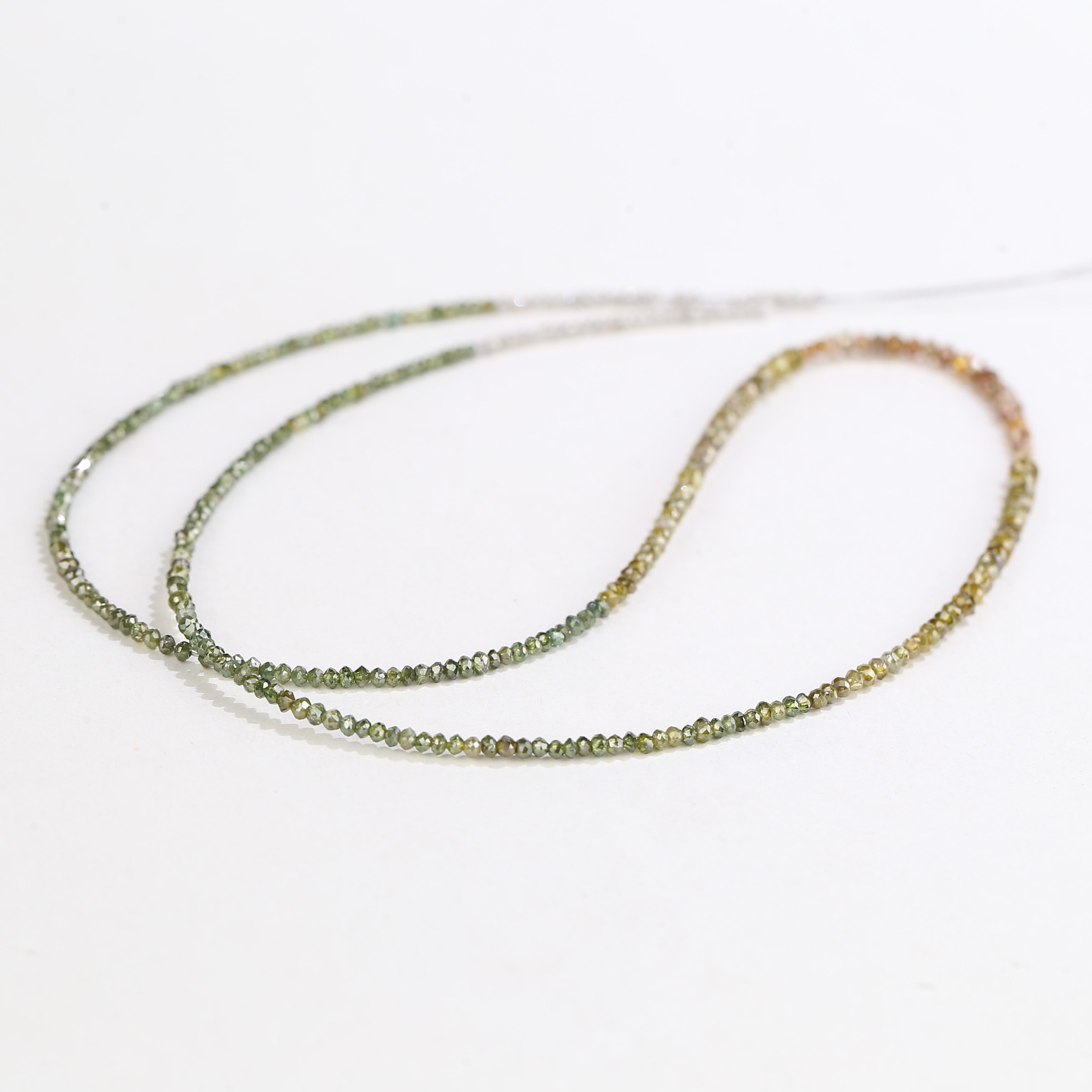 15 Carat Natural Yellowish White Green Multi Color Diamond Beads 1.30 - 2 MM