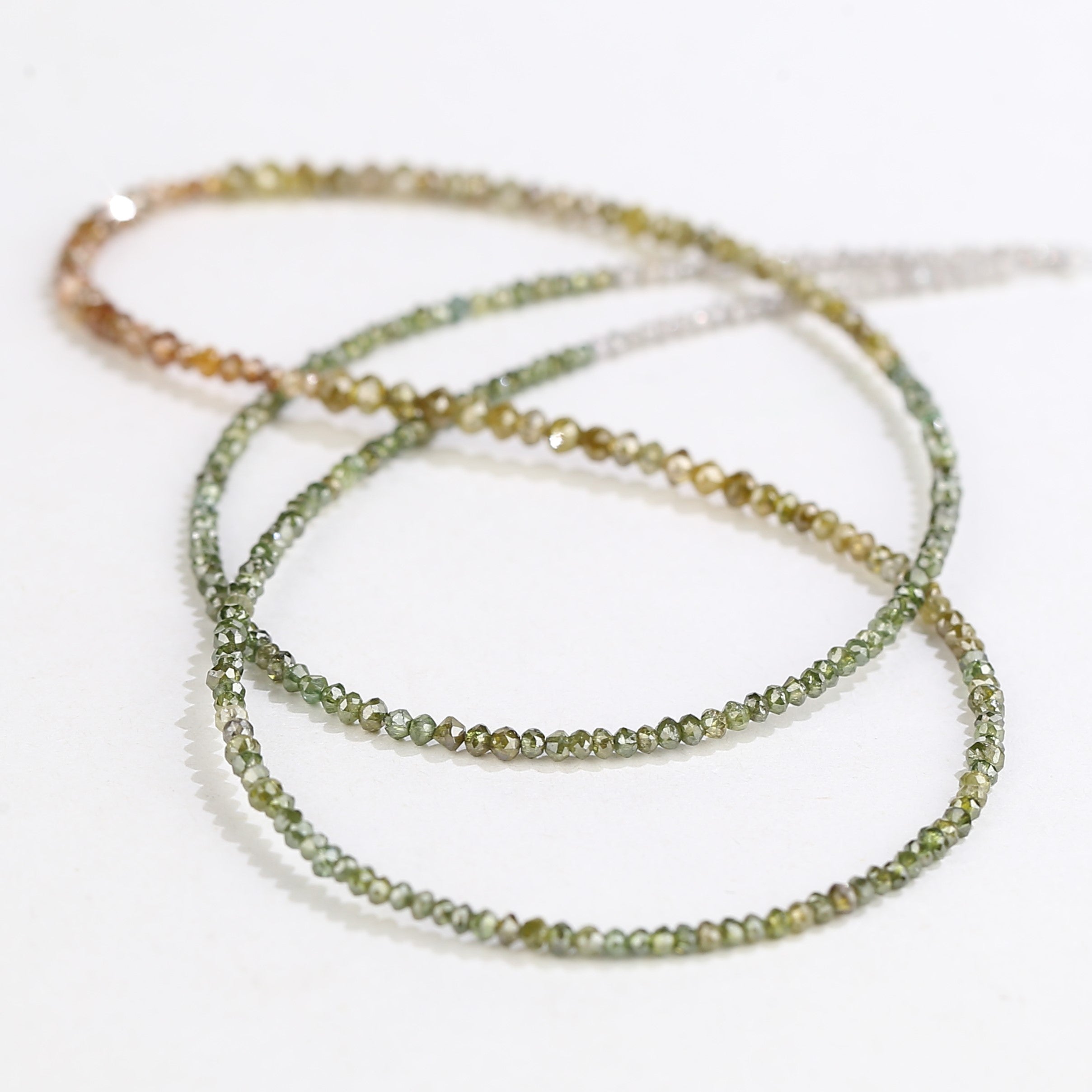 15 Carat Natural Yellowish White Green Multi Color Diamond Beads 1.30 - 2 MM