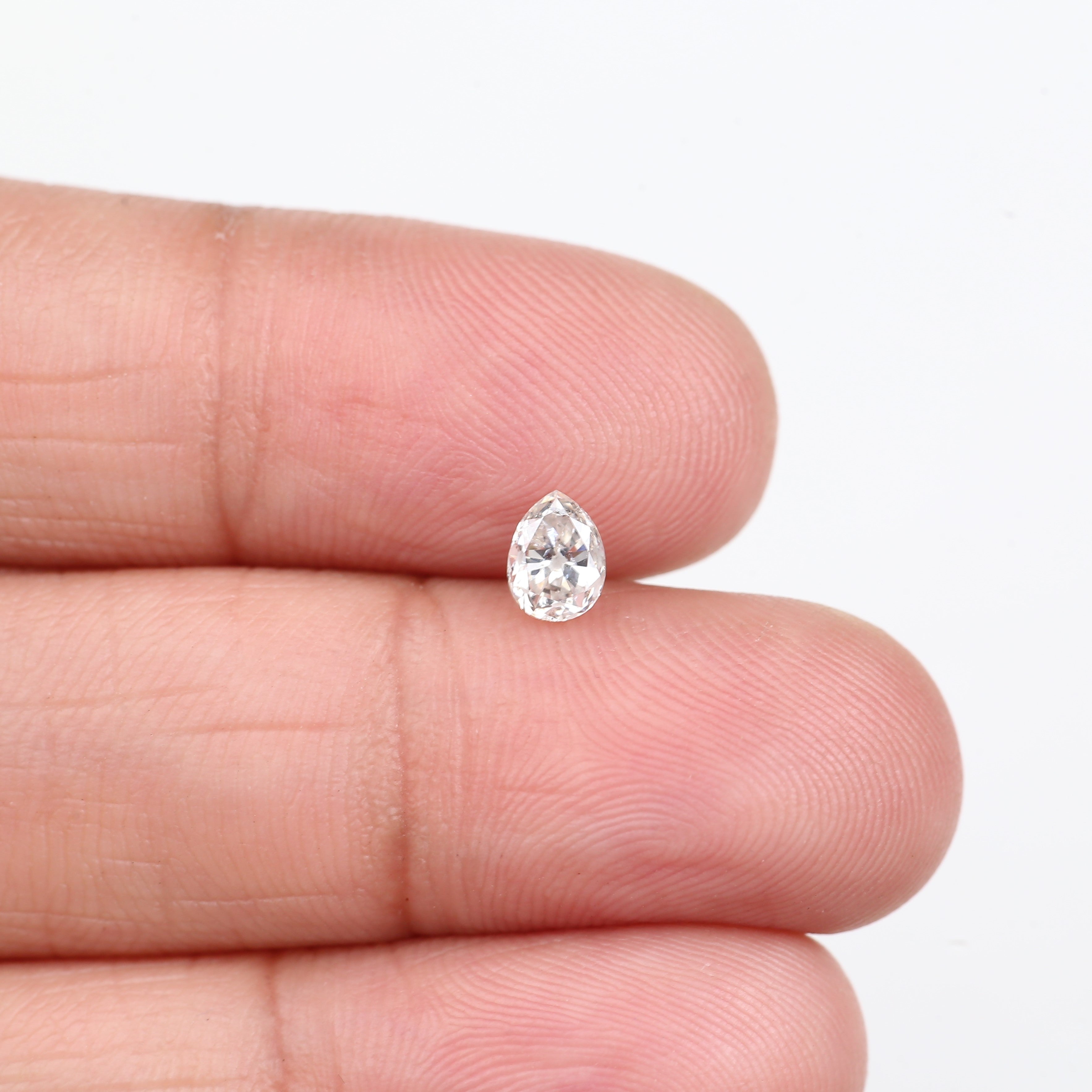 0.49 Carat Natural Pear Salt and Pepper Diamond 5.35 MM