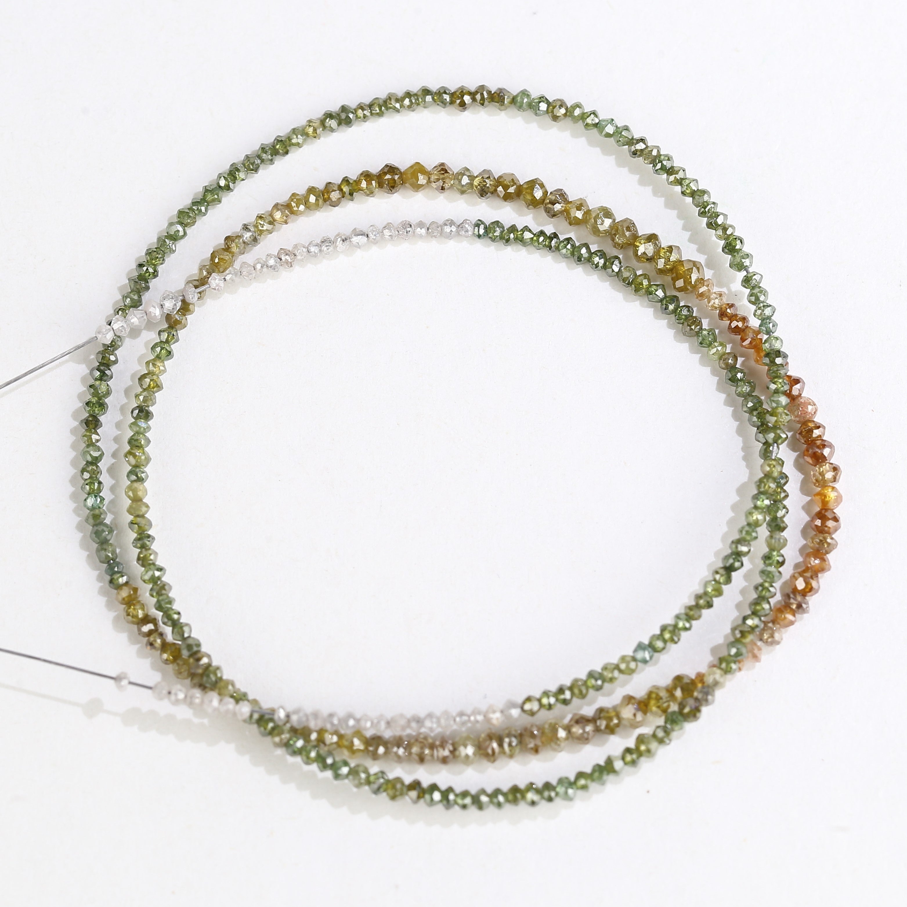 15 Carat Natural Yellowish White Green Multi Color Diamond Beads 1.30 - 2 MM