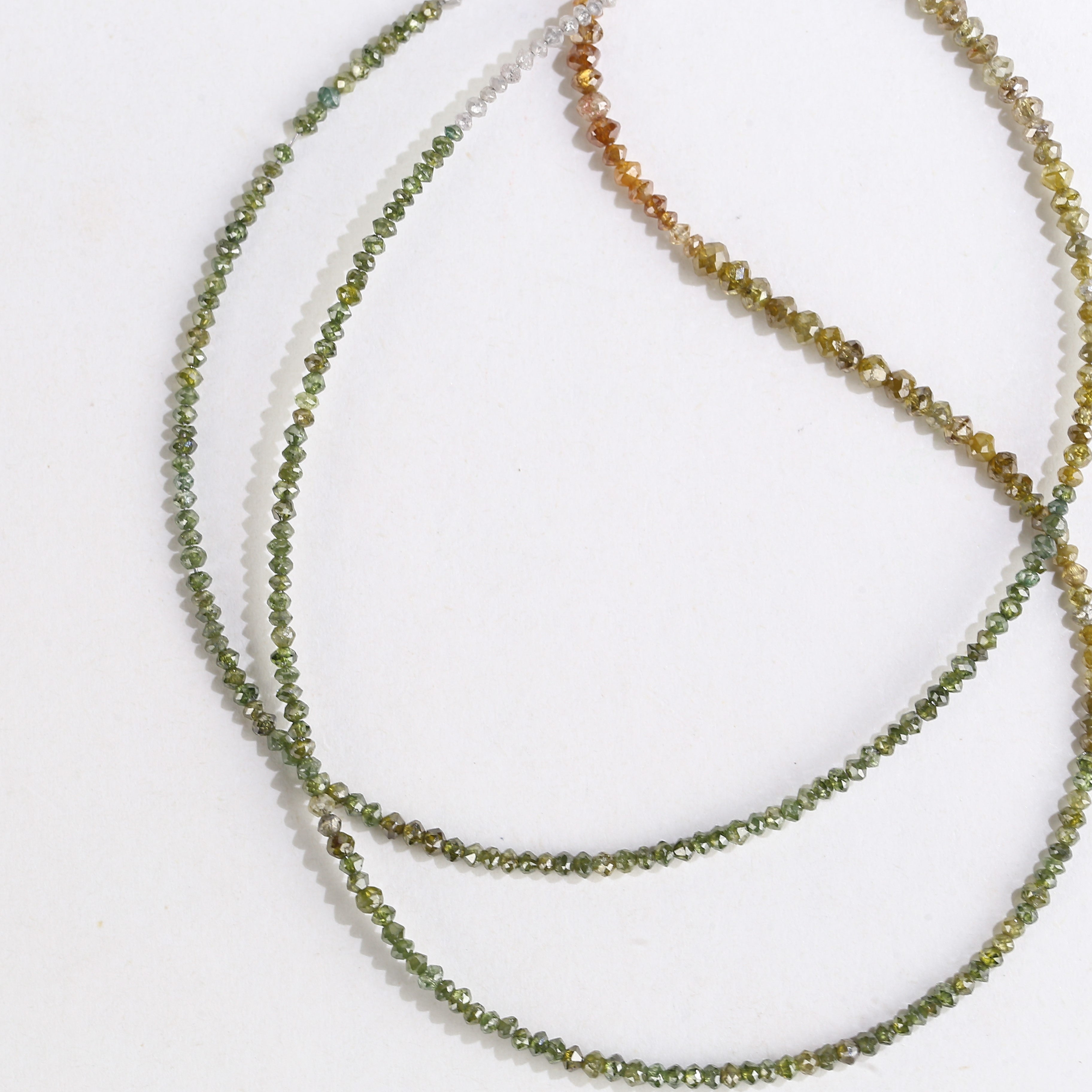 15 Carat Natural Yellowish White Green Multi Color Diamond Beads 1.30 - 2 MM