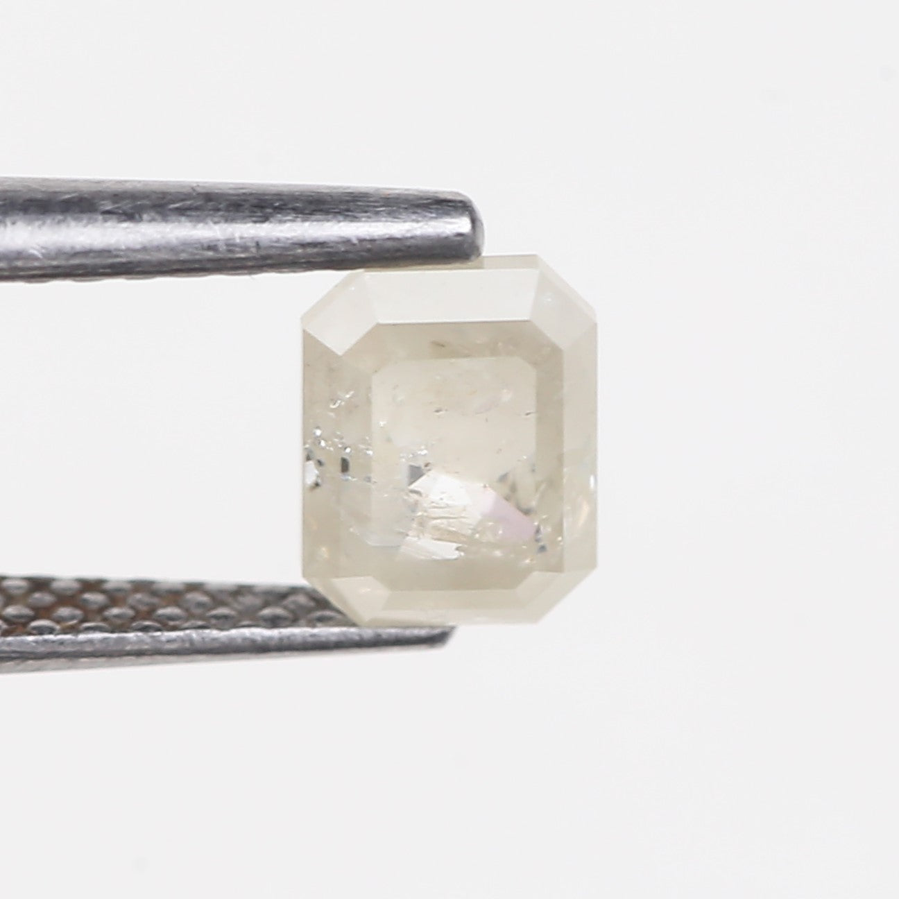 0.87 Carat Emerald Cut Salt and Pepper Diamond 6.37 MM