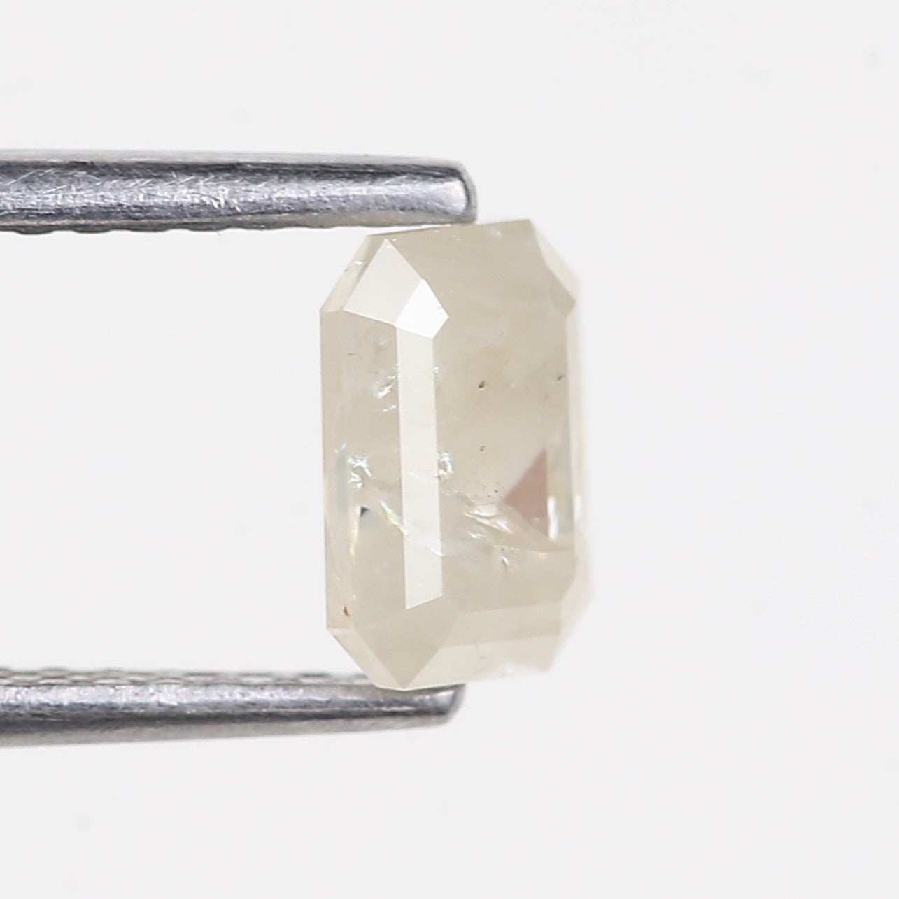 0.87 Carat Emerald Cut Salt and Pepper Diamond 6.37 MM
