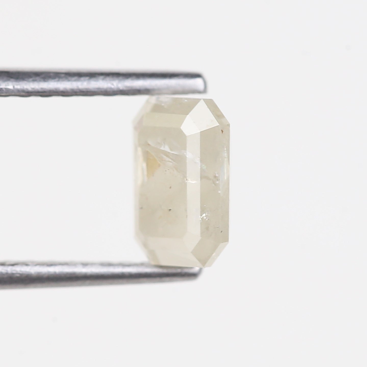 0.87 Carat Emerald Cut Salt and Pepper Diamond 6.37 MM