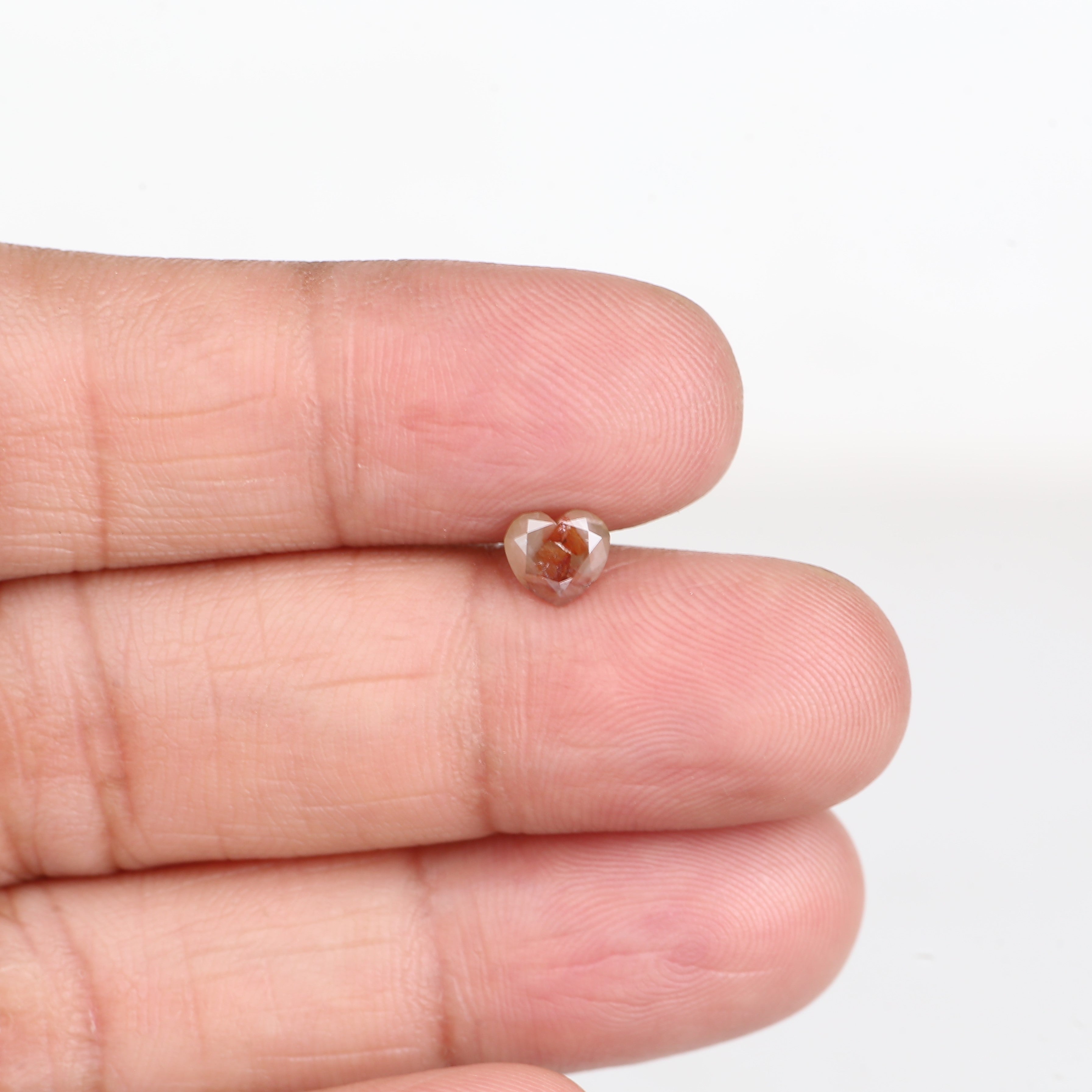 0.75 Carat Natural Heart Red Salt and Pepper Diamond 5.70 MM