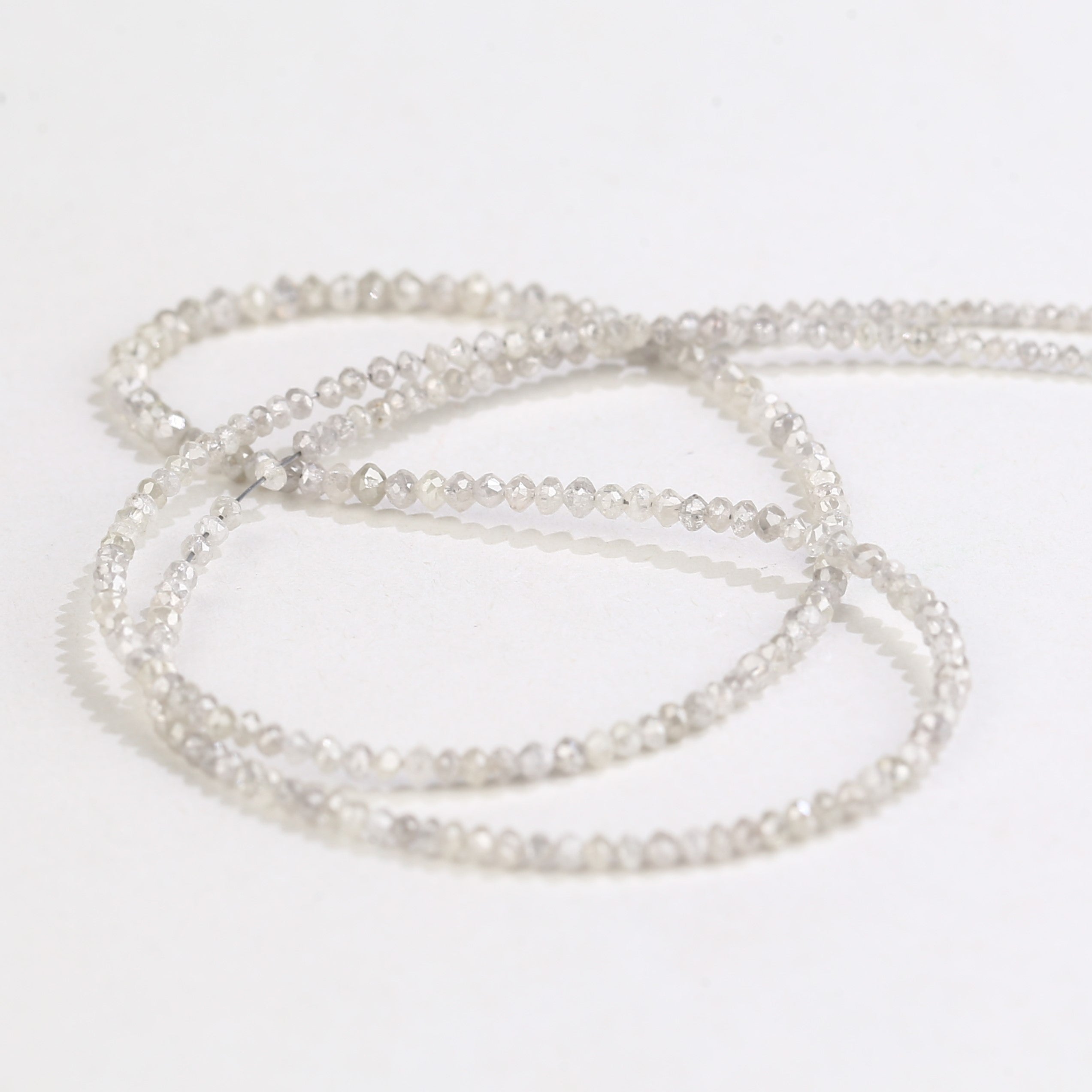 15 Carat Natural Snow White Salt and Pepper Diamond Beads Balls Cut 1.5-2 MM