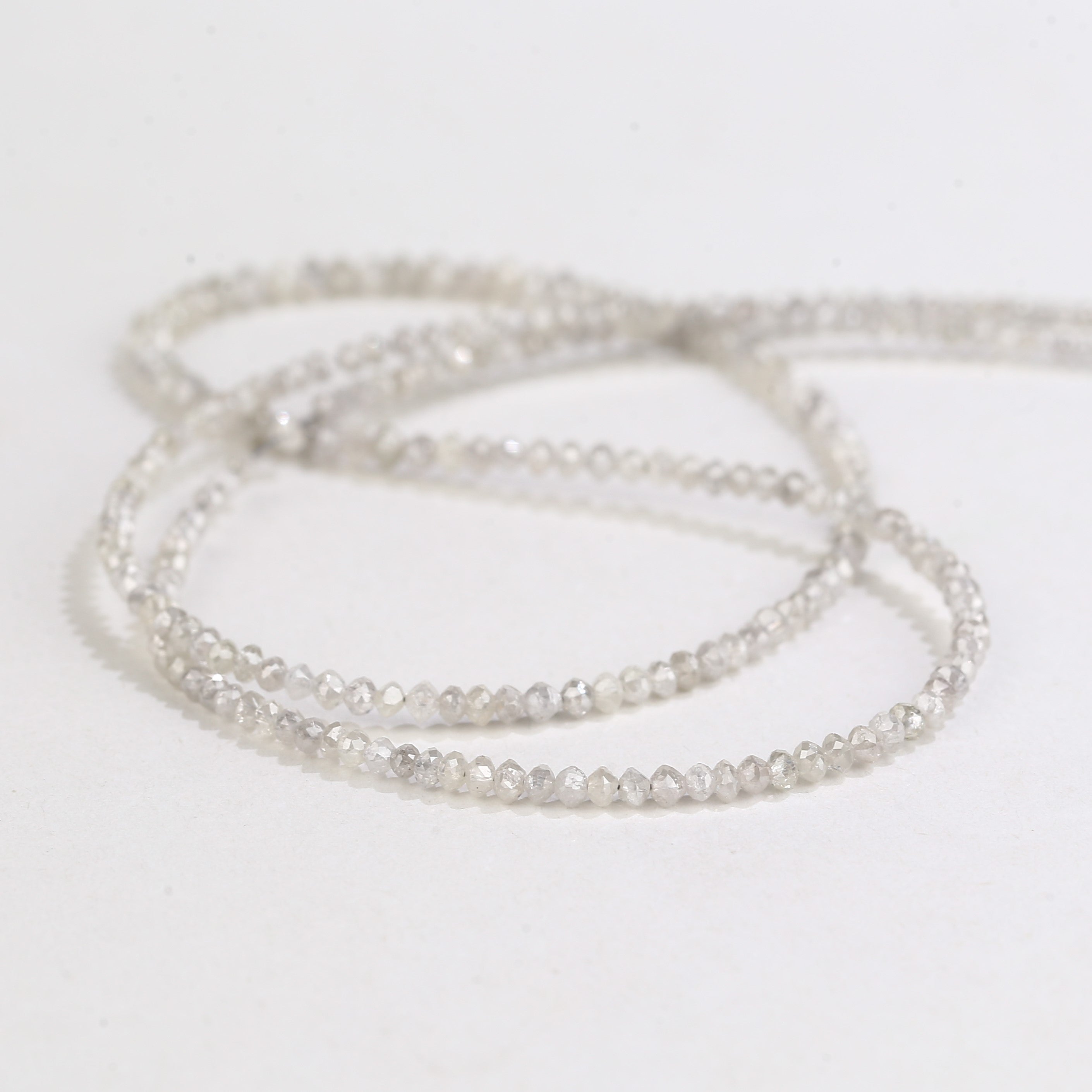 15 Carat Natural Snow White Salt and Pepper Diamond Beads Balls Cut 1.5-2 MM