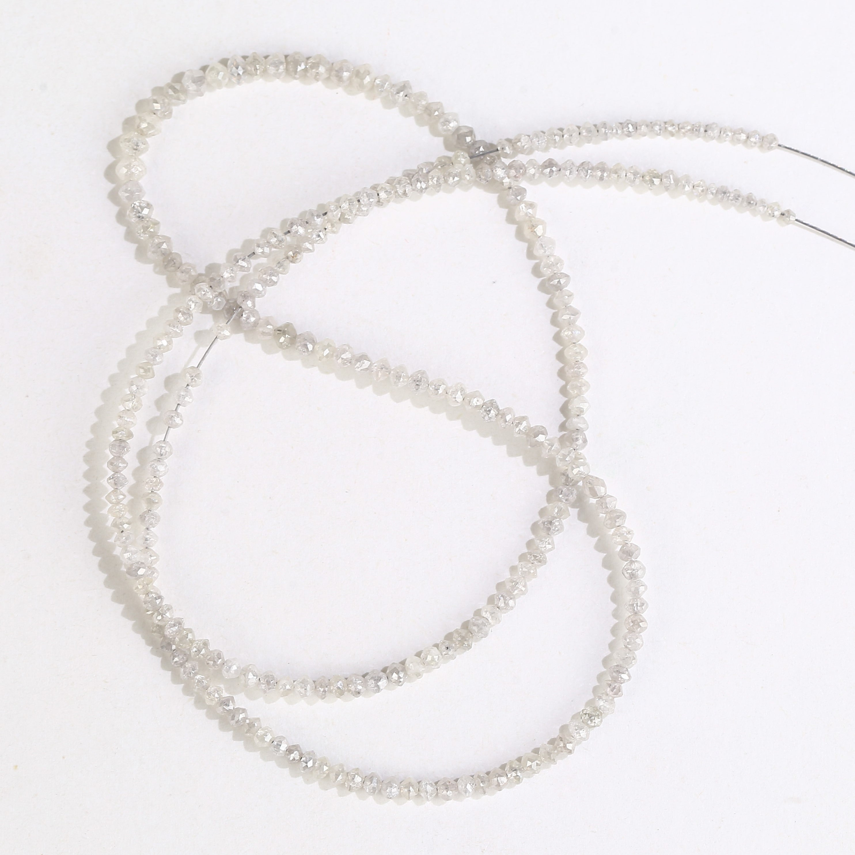 15 Carat Natural Snow White Salt and Pepper Diamond Beads Balls Cut 1.5-2 MM