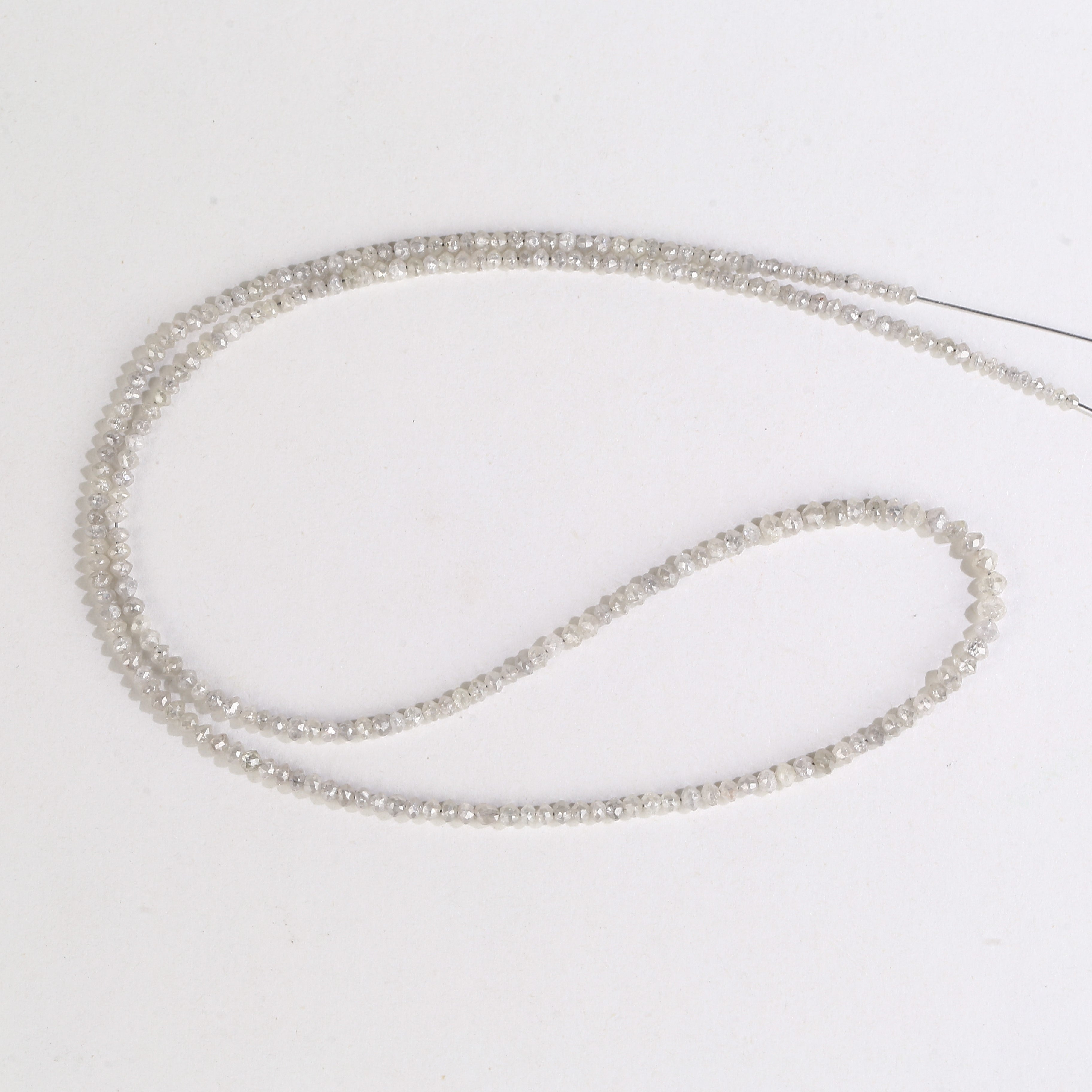 15 Carat Natural Snow White Salt and Pepper Diamond Beads Balls Cut 1.5-2 MM