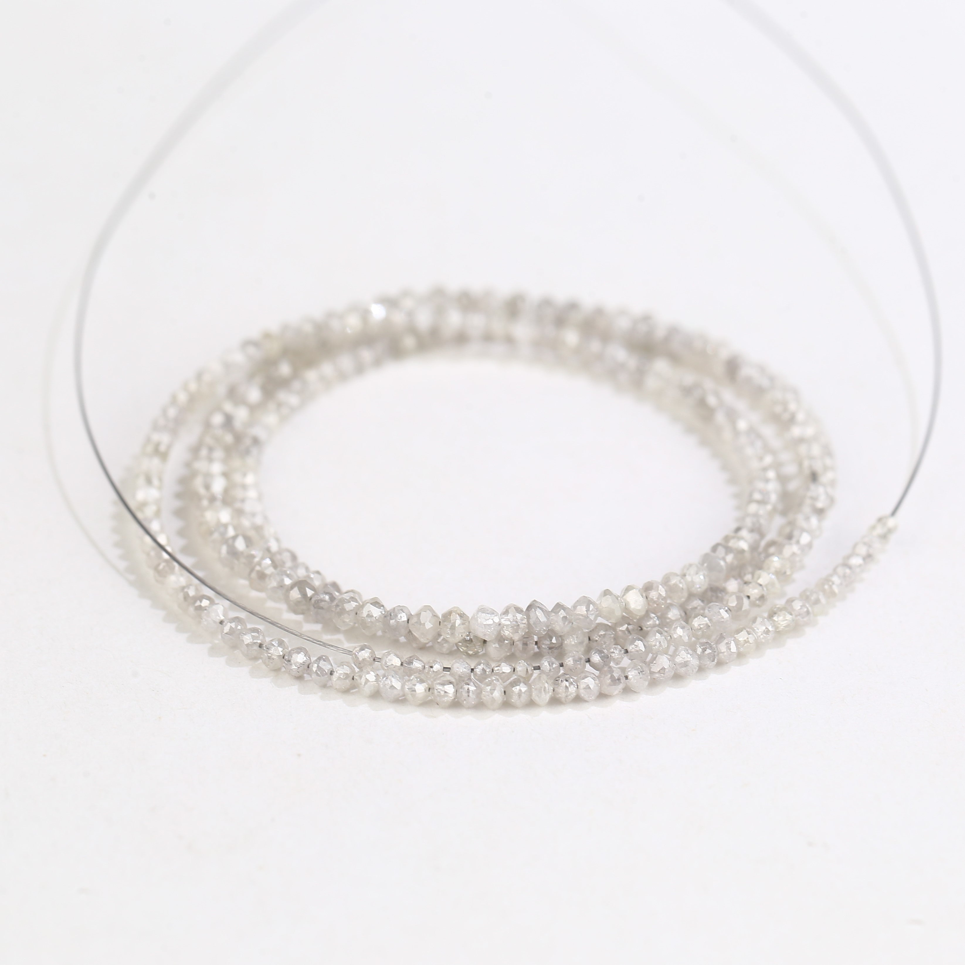 15 Carat Natural Snow White Salt and Pepper Diamond Beads Balls Cut 1.5-2 MM