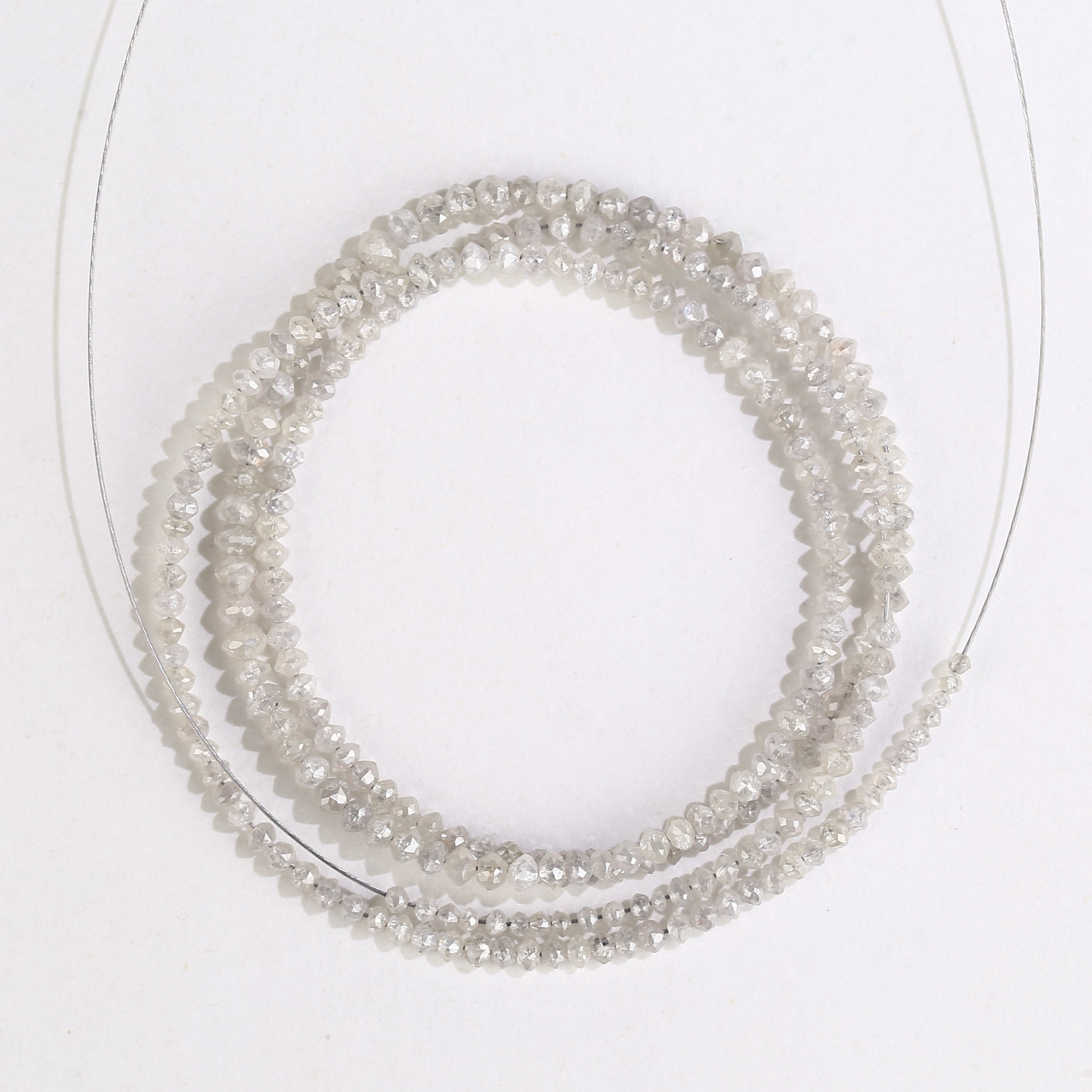 15 Carat Natural Snow White Salt and Pepper Diamond Beads Balls Cut 1.5-2 MM