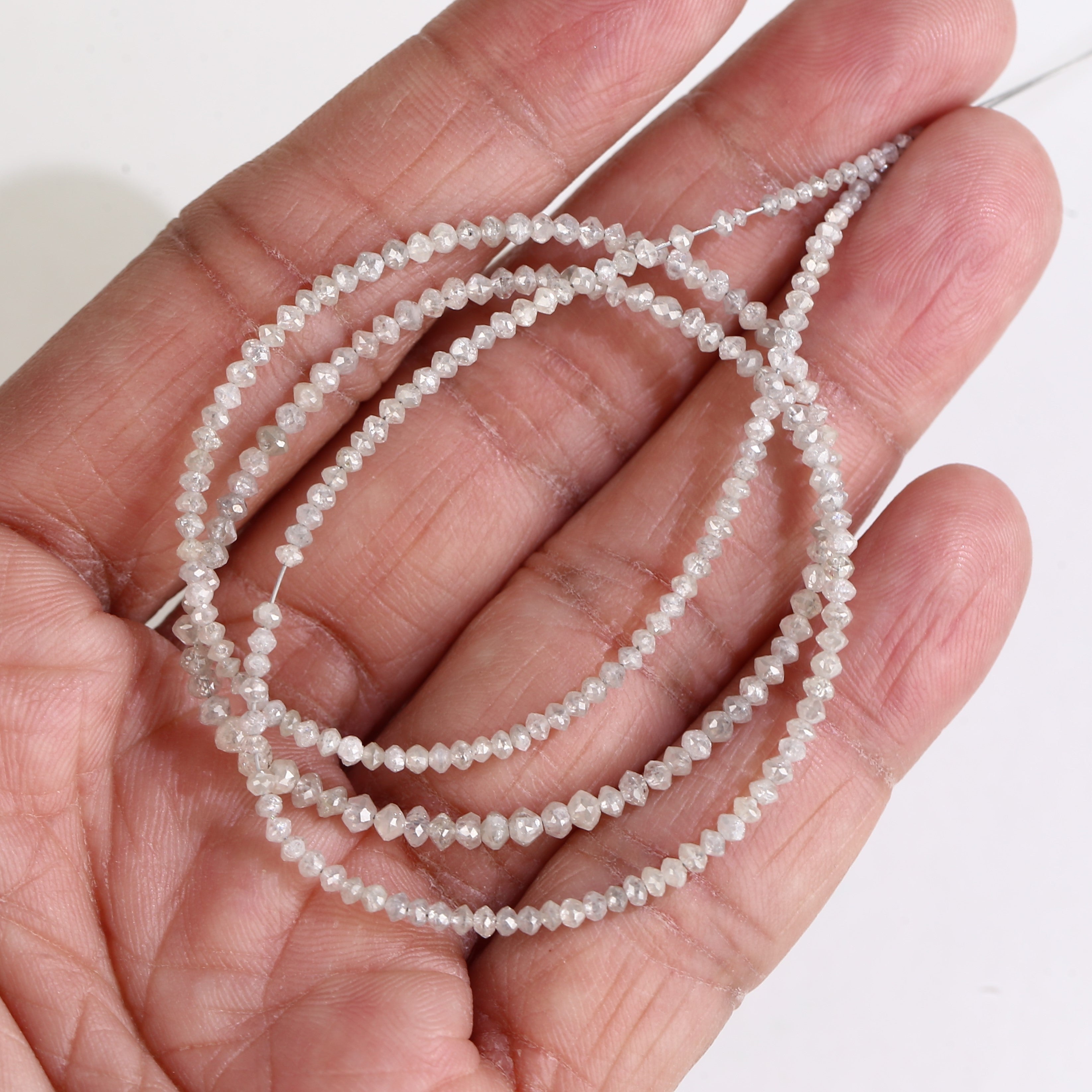 15 Carat Natural Snow White Salt and Pepper Diamond Beads Balls Cut 1.5-2 MM