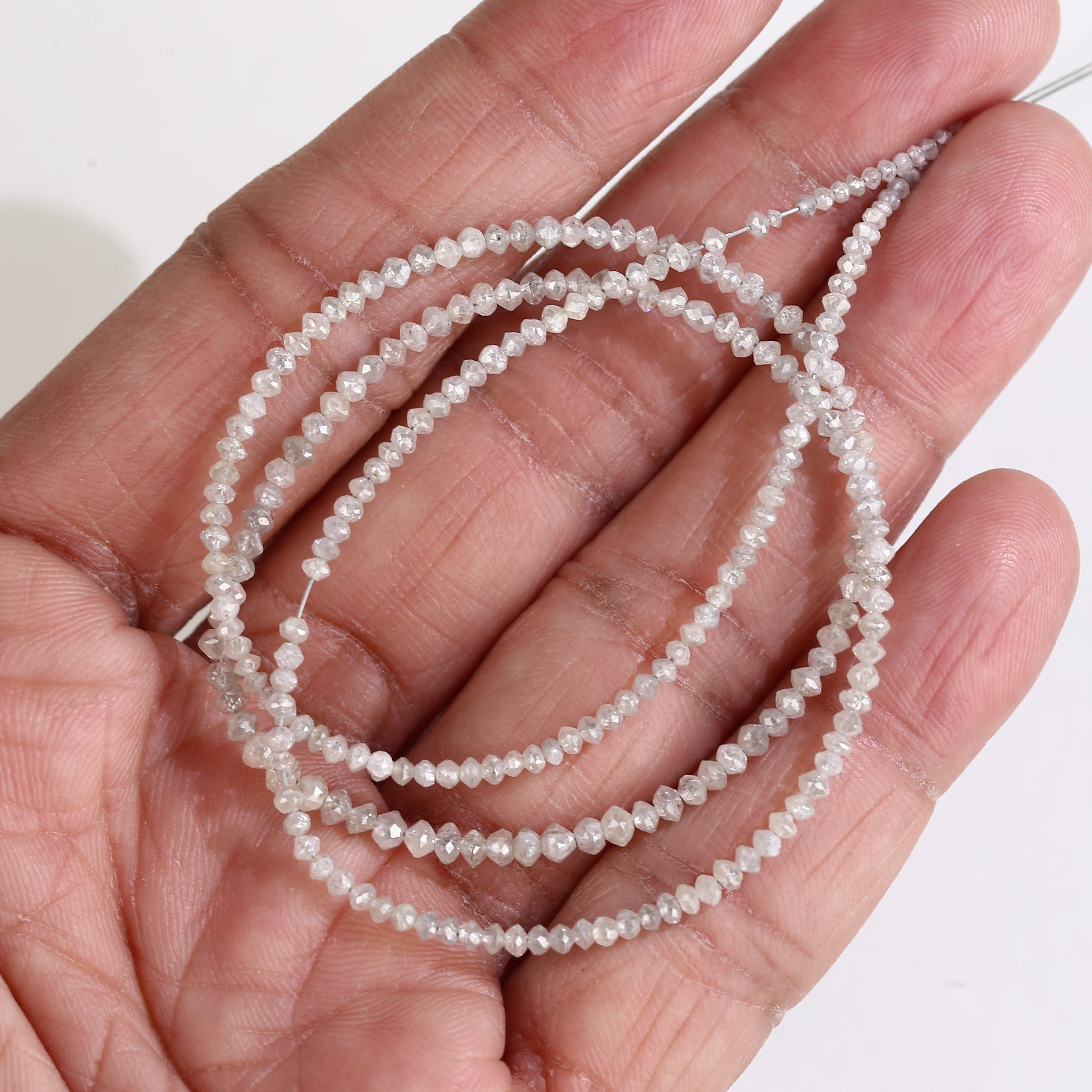 15 Carat Natural Snow White Salt and Pepper Diamond Beads Balls Cut 1.5-2 MM