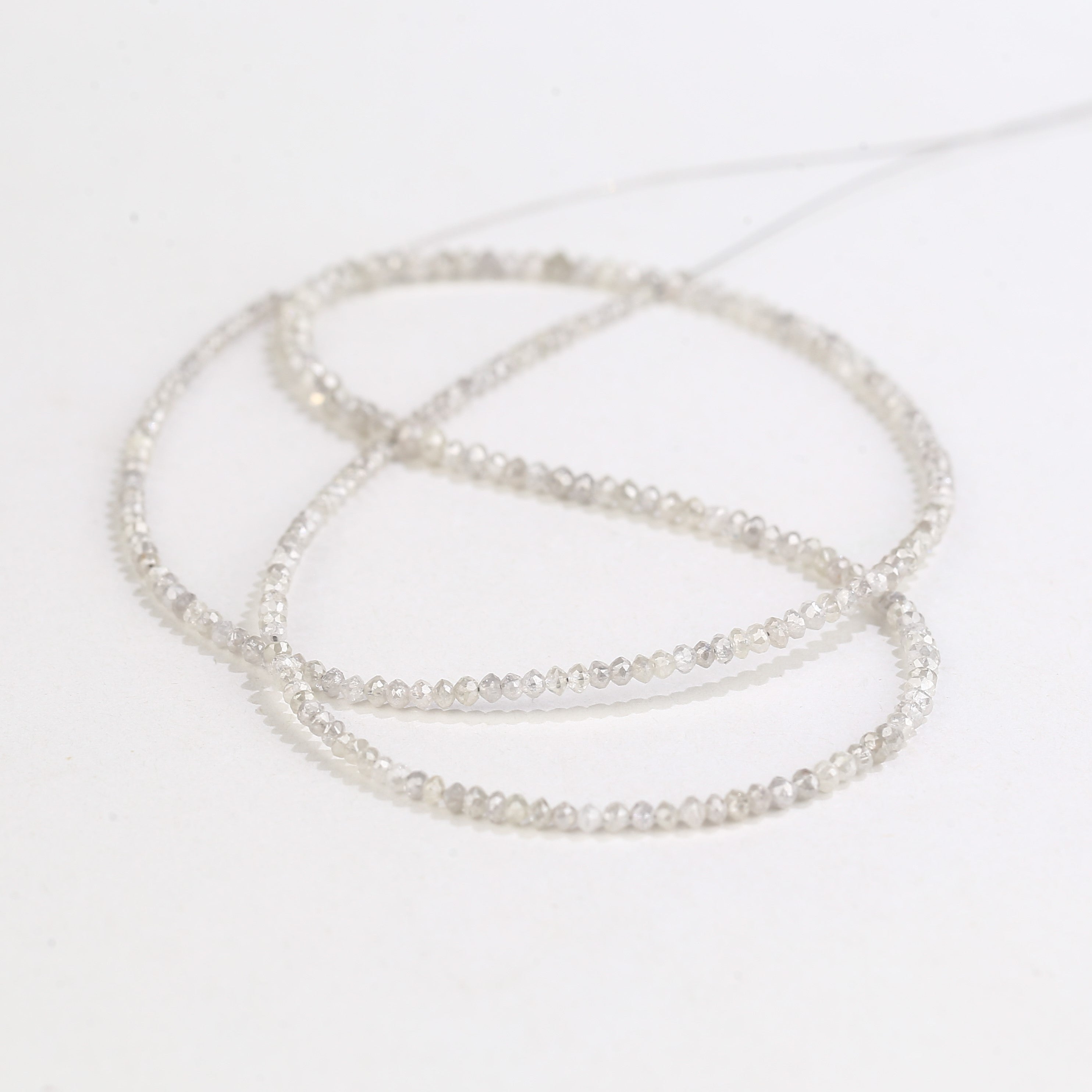 15 Carat Natural Snow White Salt and Pepper Diamond Beads Balls Cut 1.5-2 MM