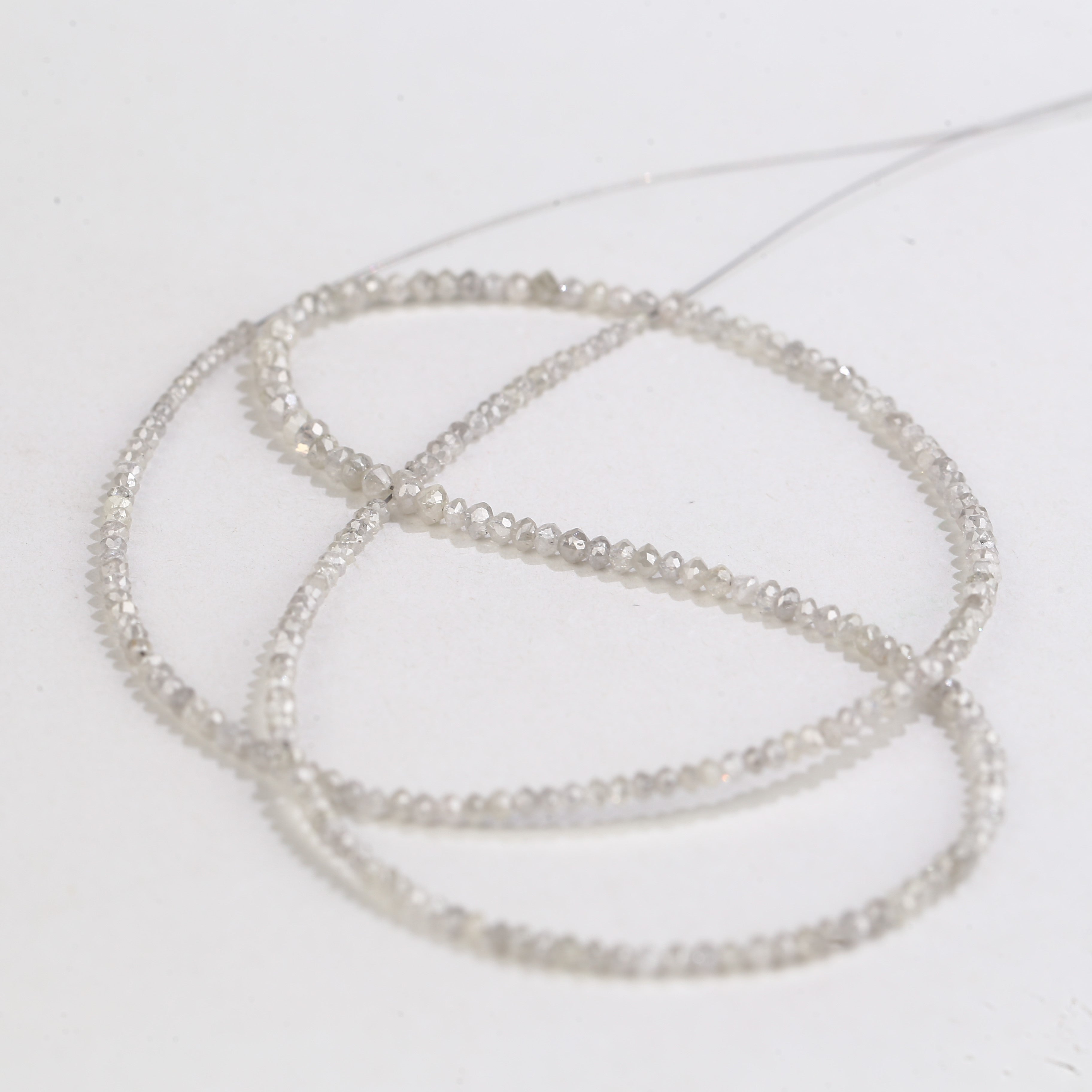 15 Carat Natural Snow White Salt and Pepper Diamond Beads Balls Cut 1.5-2 MM