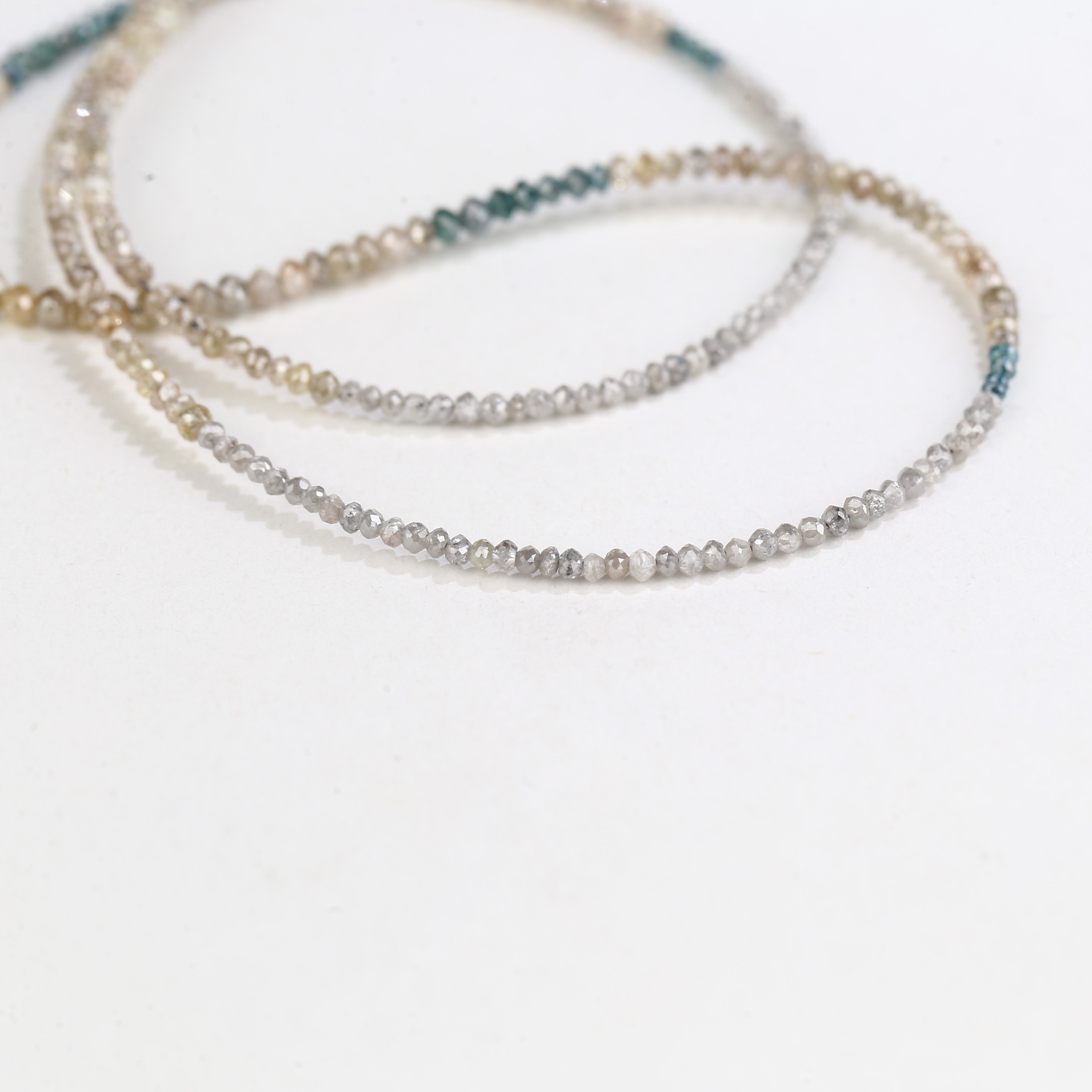 15 Carat Blue Yellow Gray Natural Diamond Beads Full Strand 1.30-2 MM