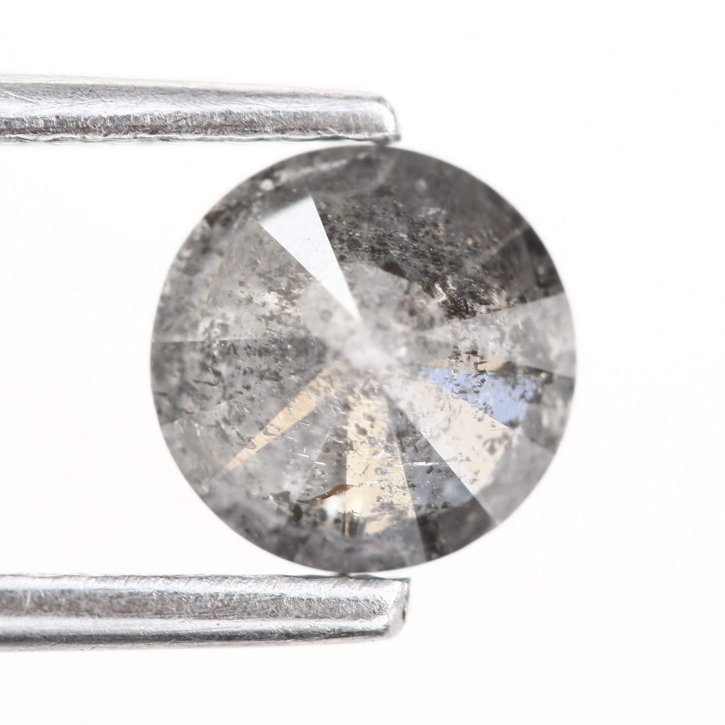 0.81ct Round Salt and Pepper Diamond Natural Gray Loose Stone 5.8 MM