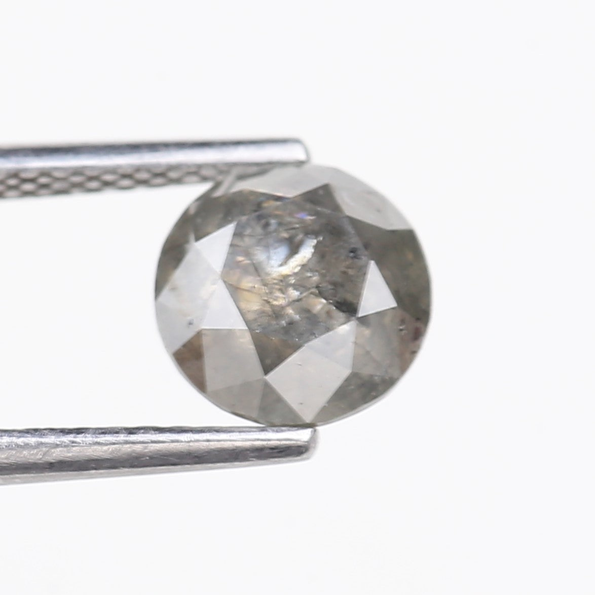 1.52 Carat Natural Round Grey Salt and Pepper Diamond 6.91 MM