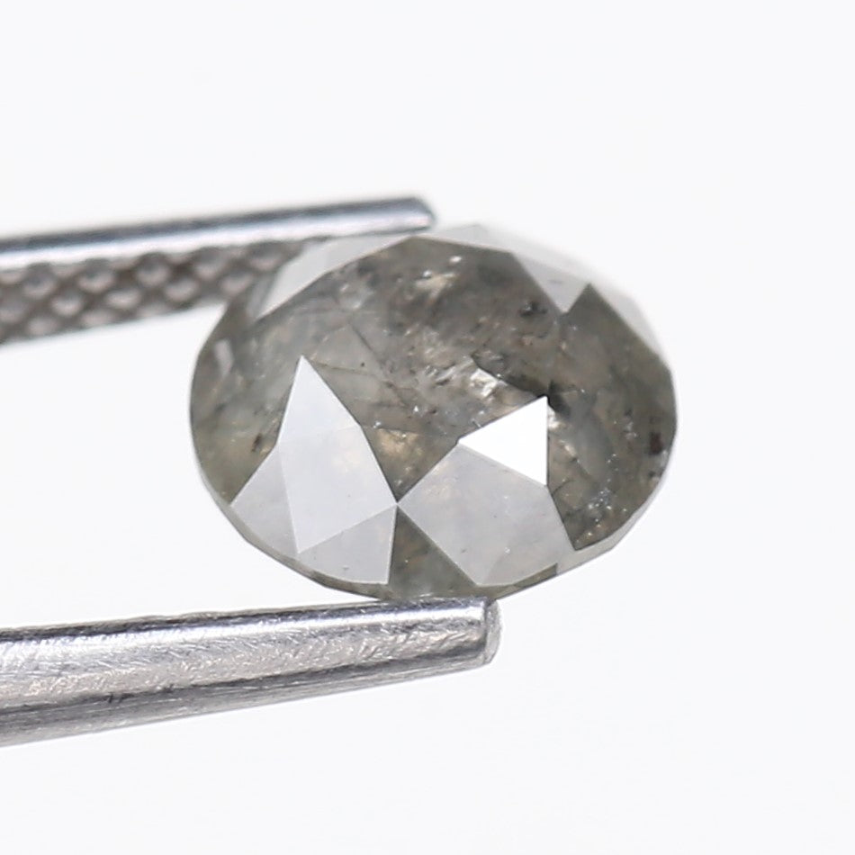 1.52 Carat Natural Round Grey Salt and Pepper Diamond 6.91 MM
