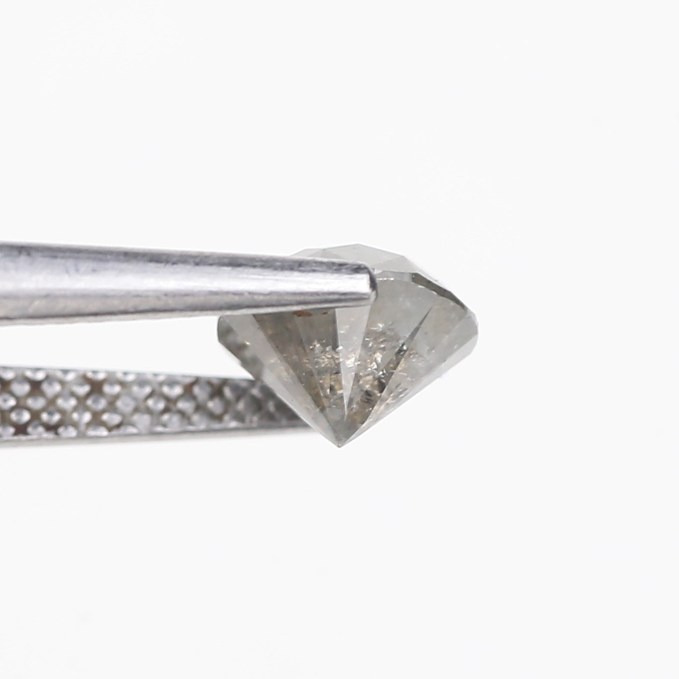 1.52 Carat Natural Round Grey Salt and Pepper Diamond 6.91 MM