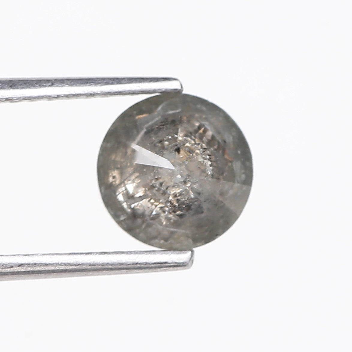 1.52 Carat Natural Round Grey Salt and Pepper Diamond 6.91 MM